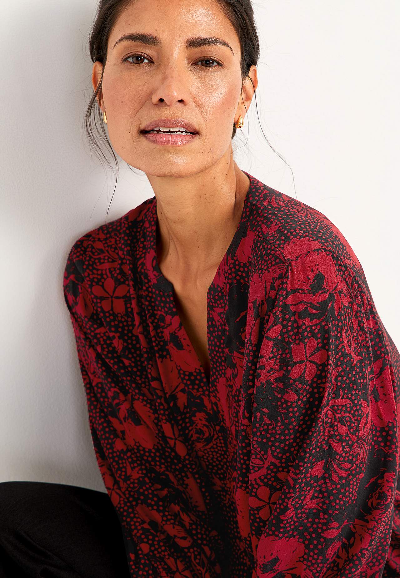 Gevlochten en patroonvormige bloes