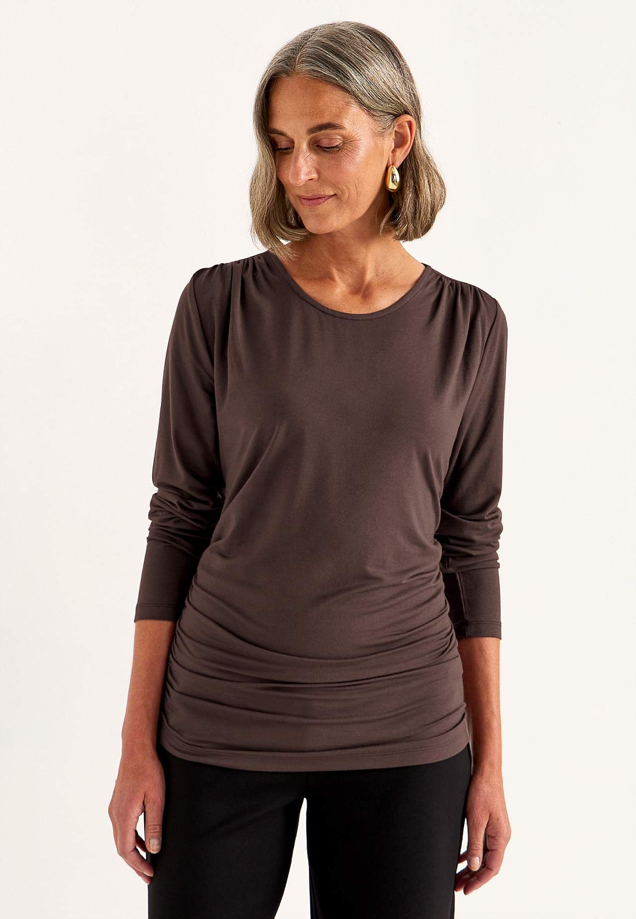 Topje Premium van modaal met inrimpelingen