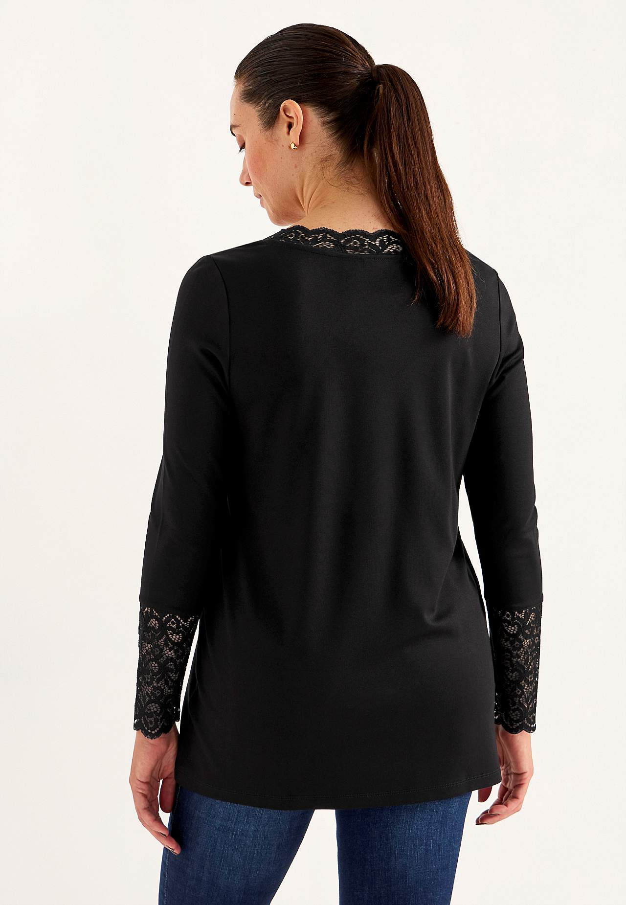 Jersey tuniek met details van kant