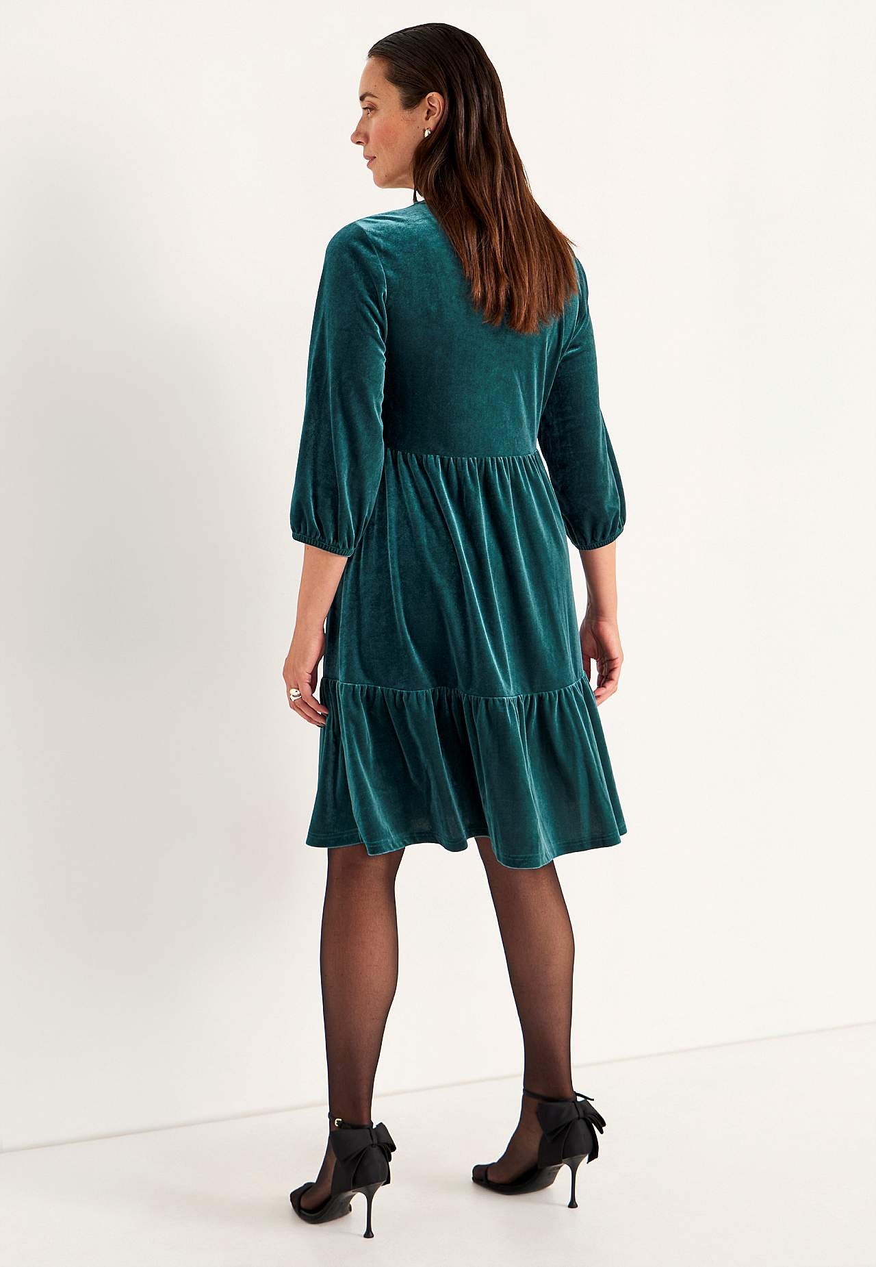 Velvet jurk met volanten