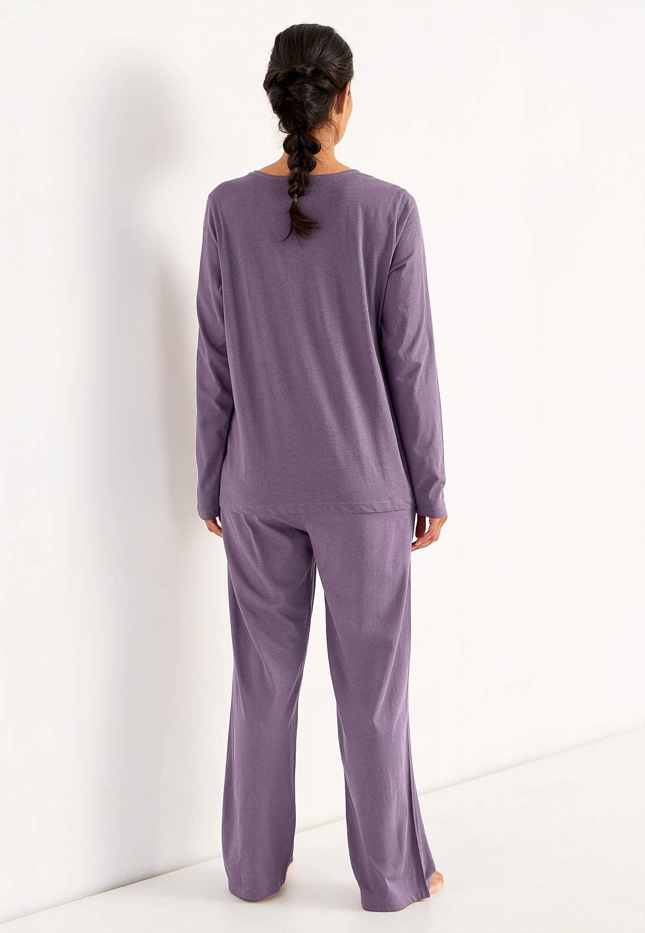 Tweedelige pyjama met kantrand