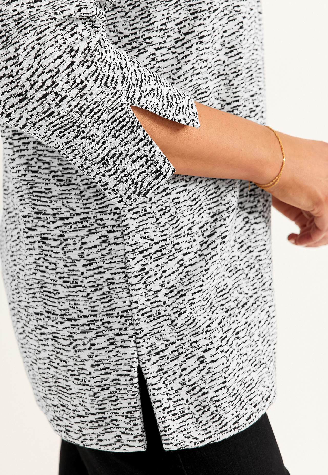 Jersey tuniek met spleten