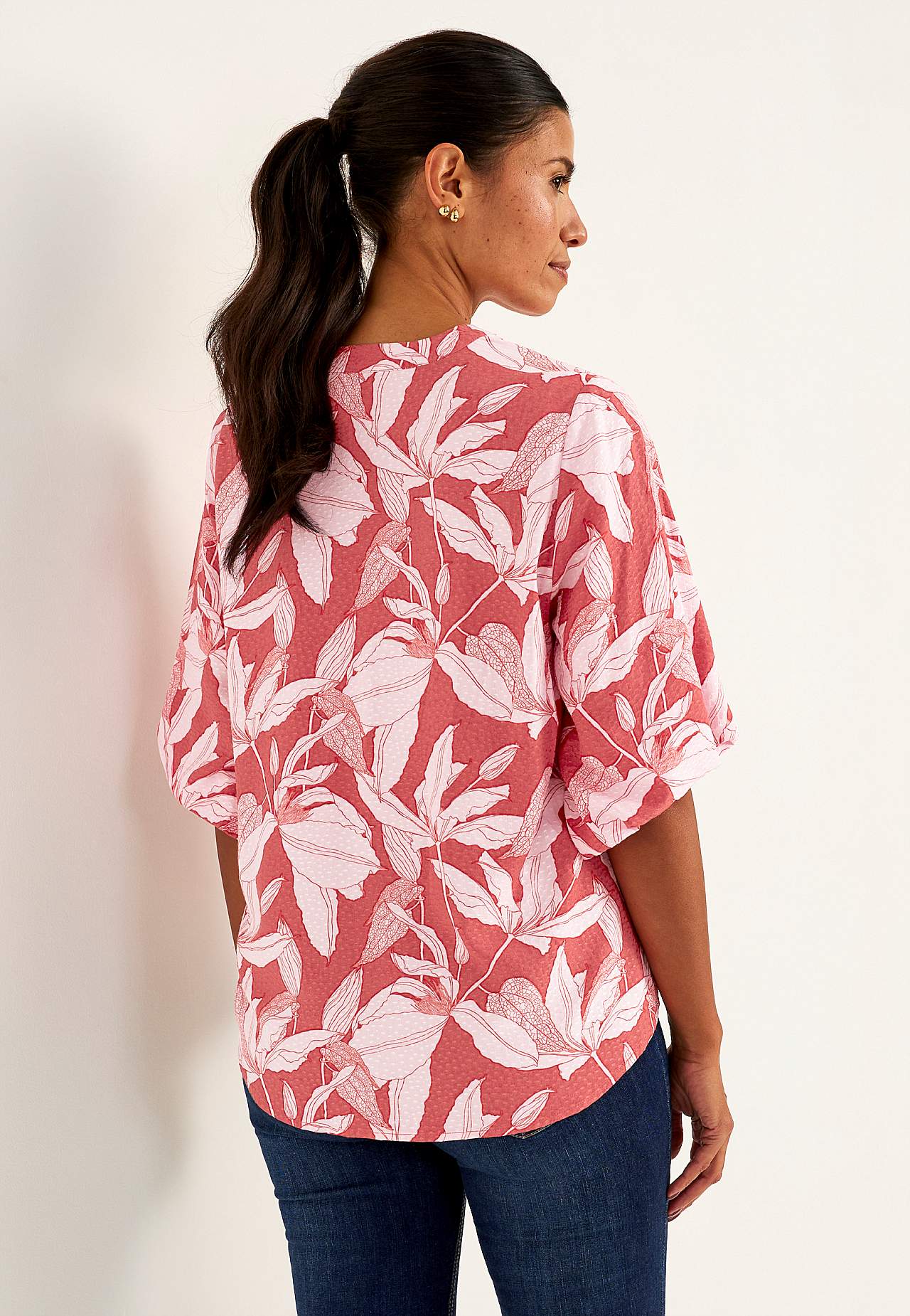 Gevlochten bloes met pofmouw