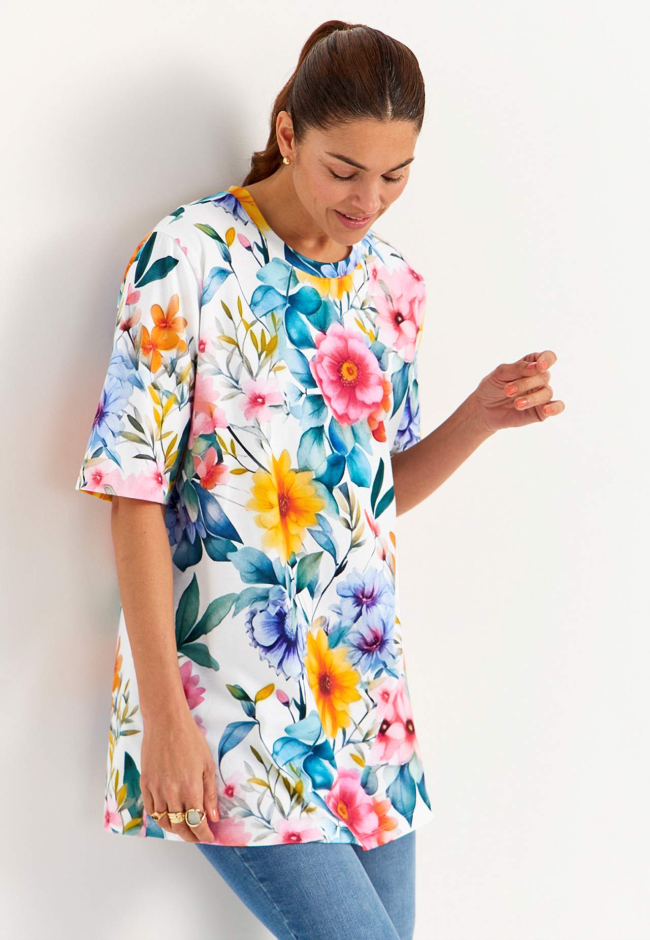 Jersey tuniek van grove katoenen jersey