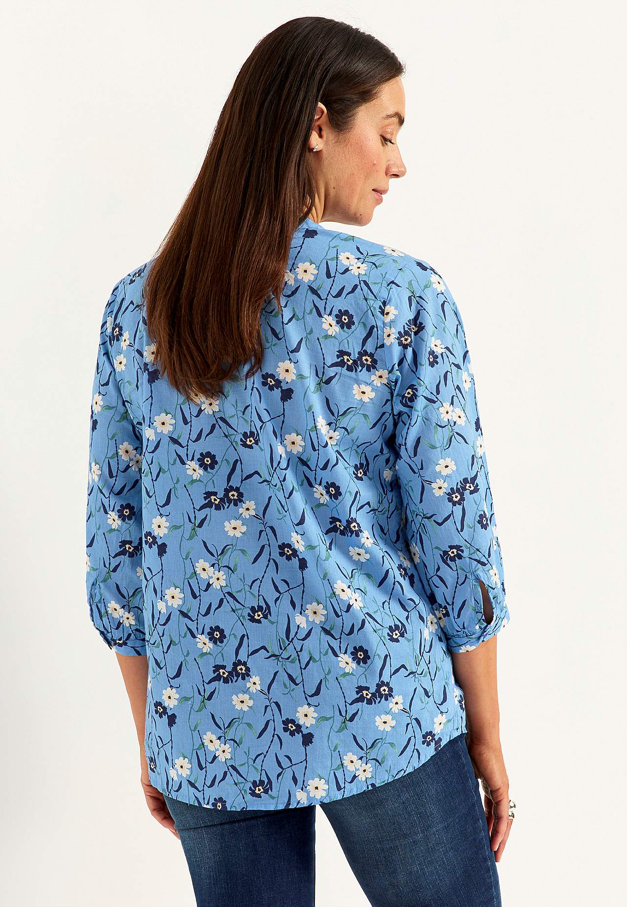 Gevlochten tuniek met een bloemenpatroon