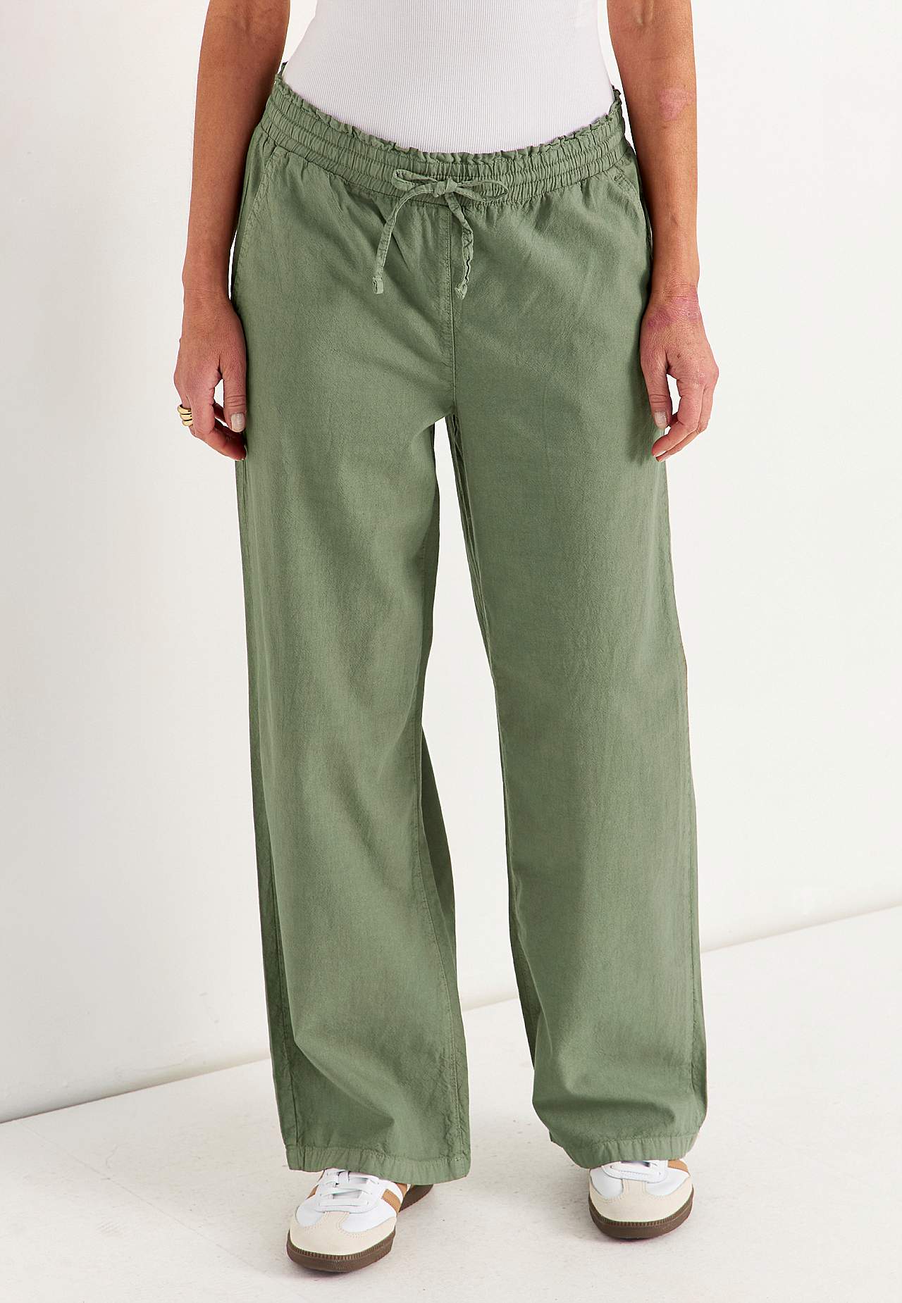 Broek van gewassen katoen