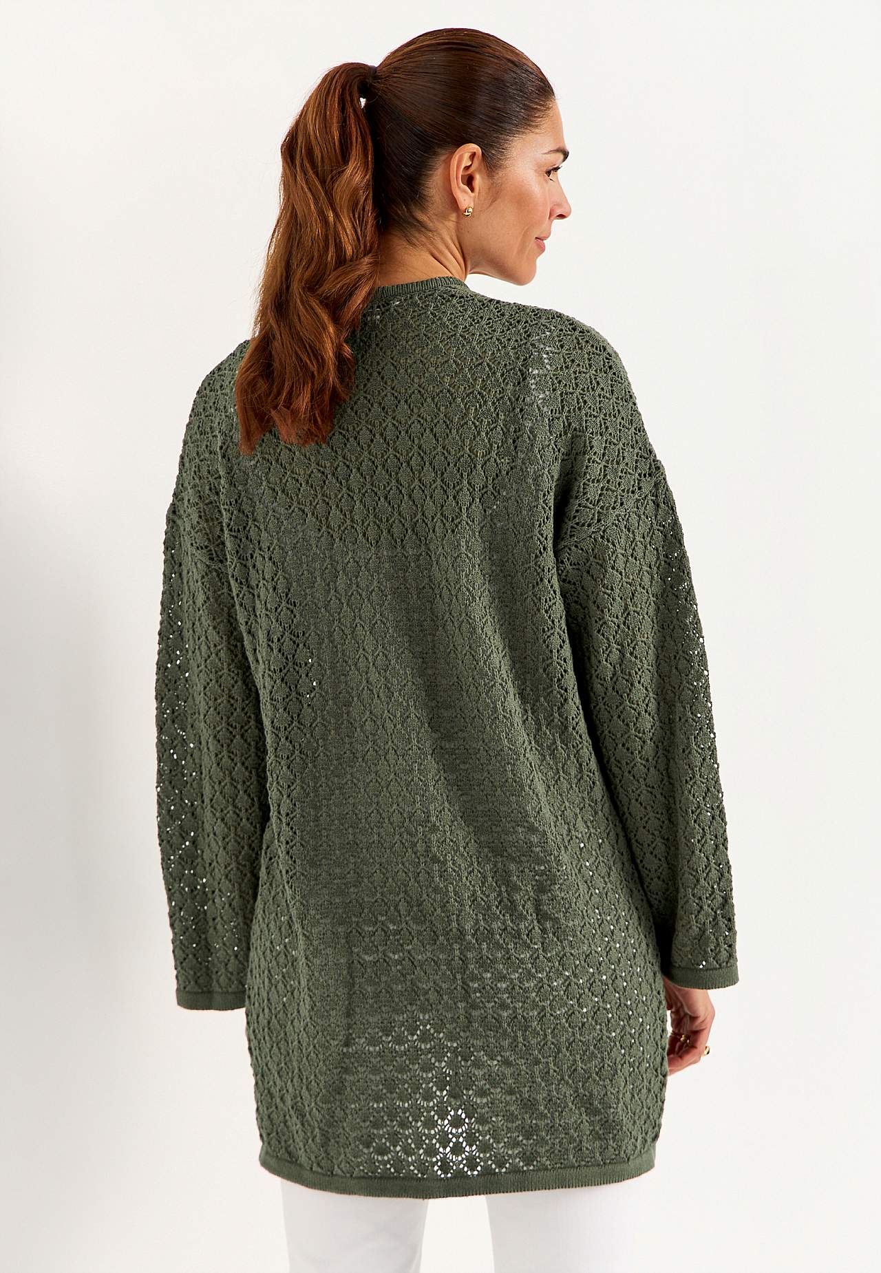 Gebreide cardigan met gatenpatroon