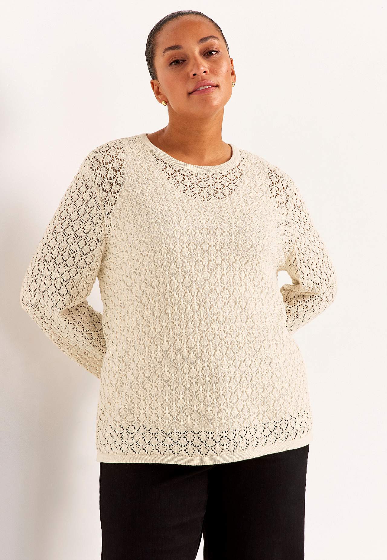 Gebreide sweater met gatenpatroon