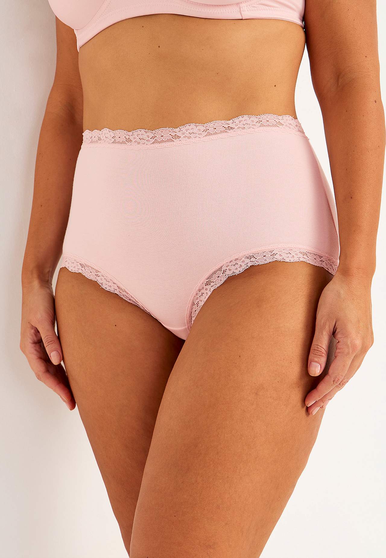 Vrouwenonderbroek met hoge taille en kant Set van 3