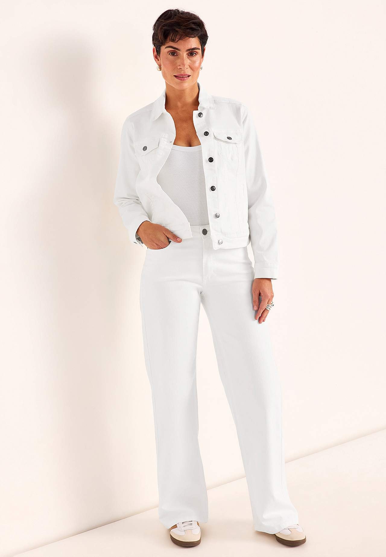 Elastische denim jas