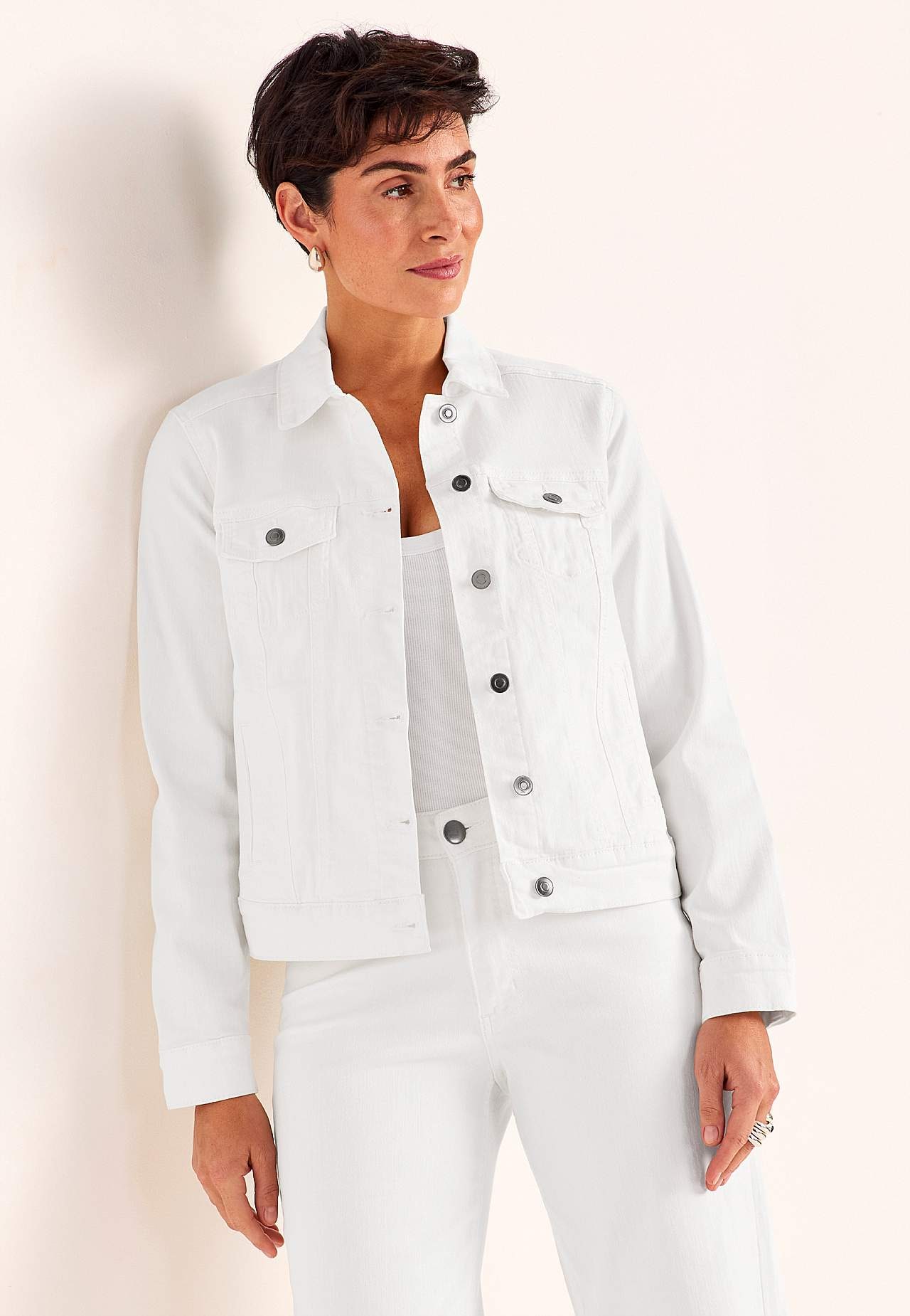 Elastische denim jas