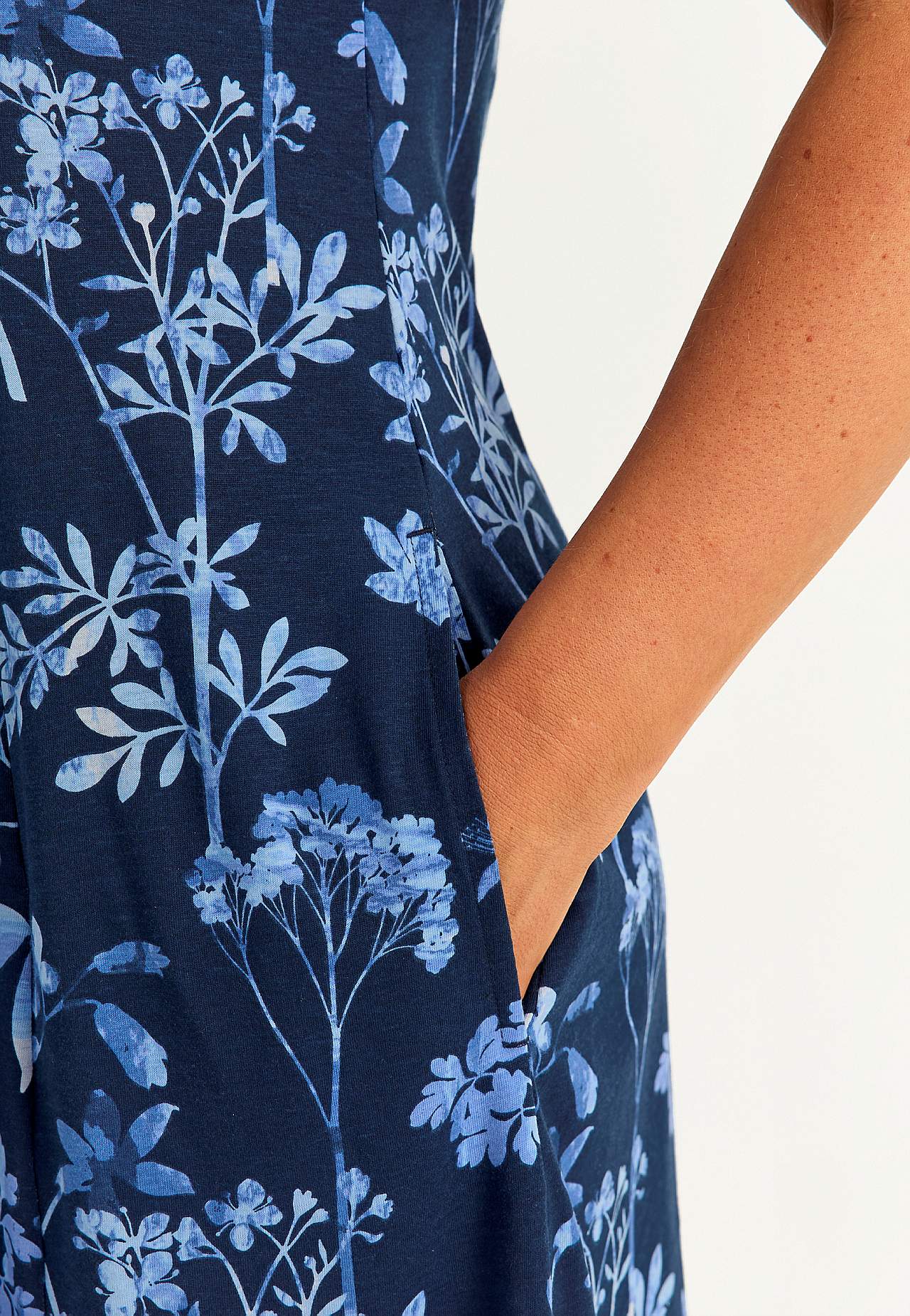 Met patroon jerseyjurk met zakken