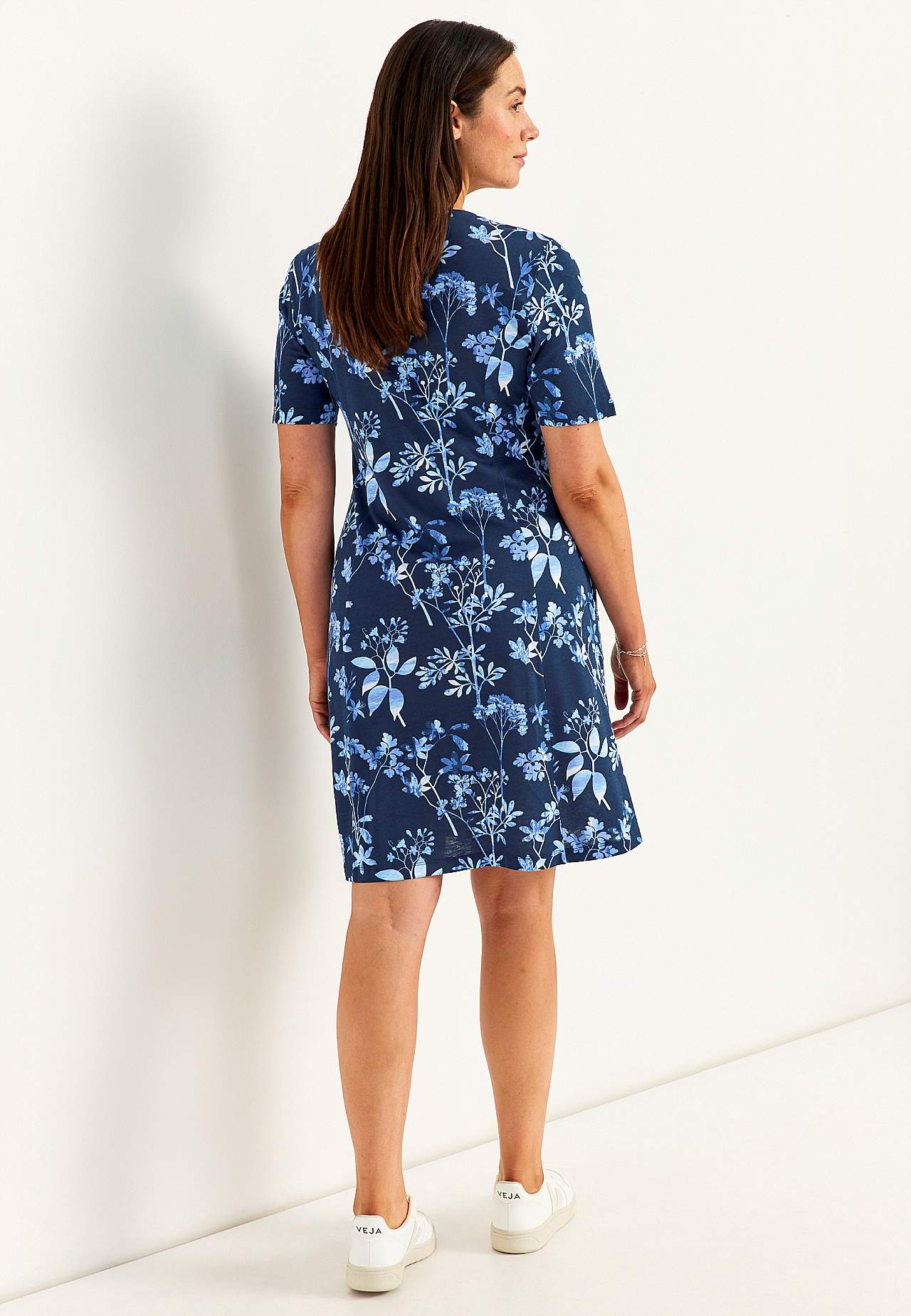 Met patroon jerseyjurk met zakken