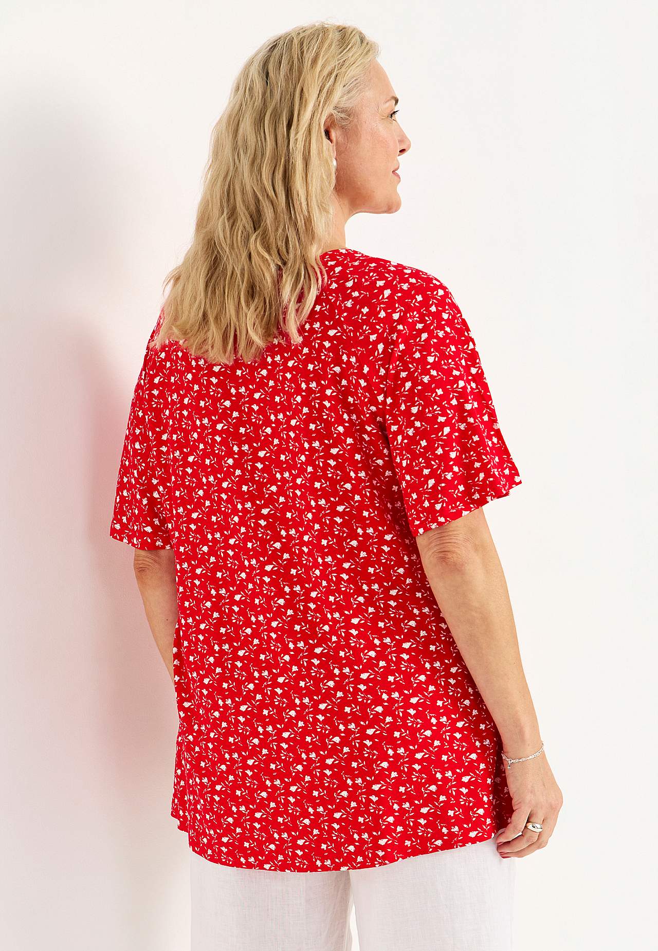 Jersey tuniek met een bloemenpatroon