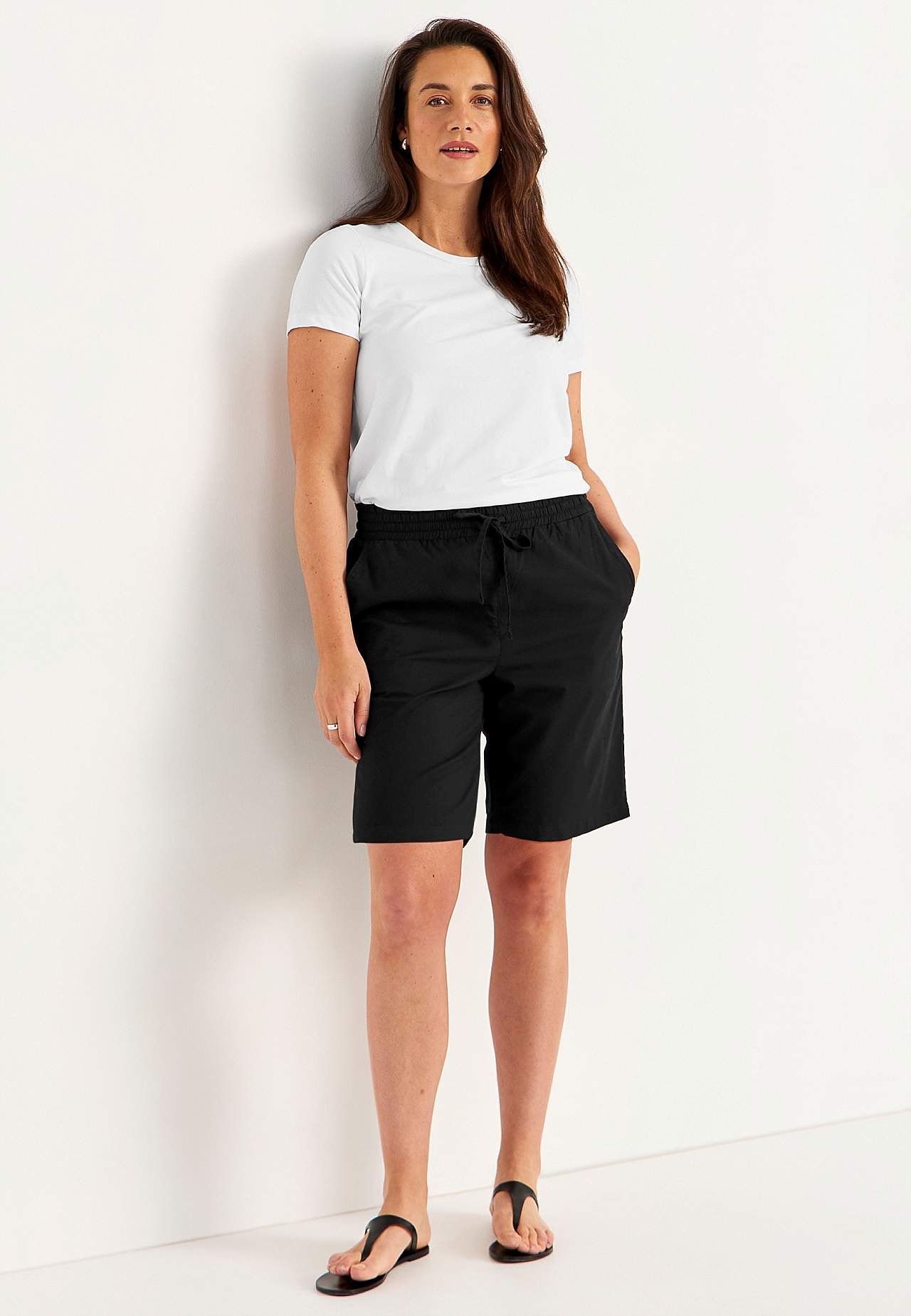 Short van gewassen katoen