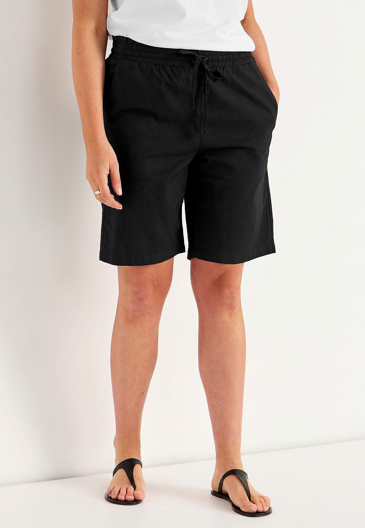 Short van gewassen katoen