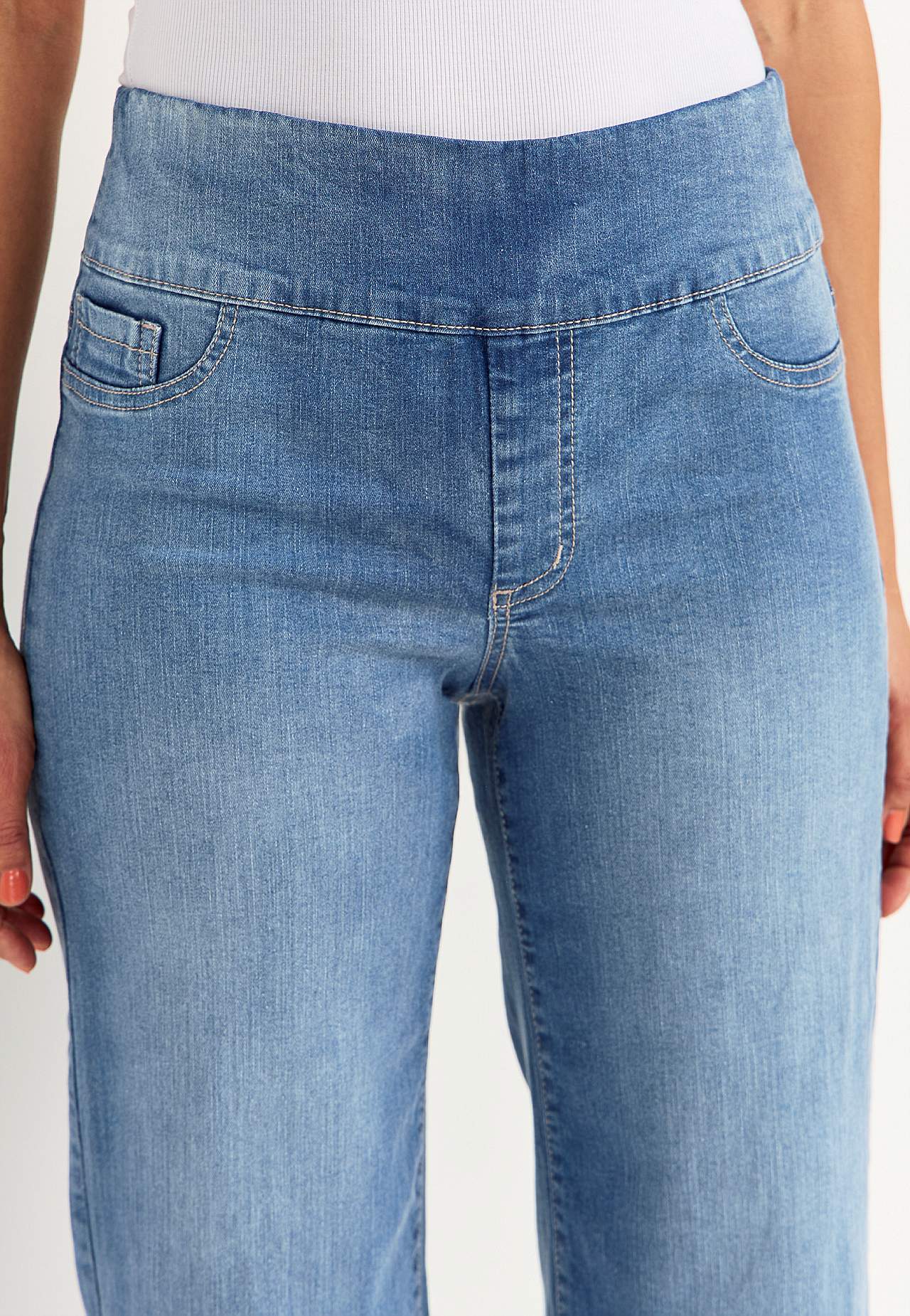 Wijde enkellange jeans met hoge taille Elisa