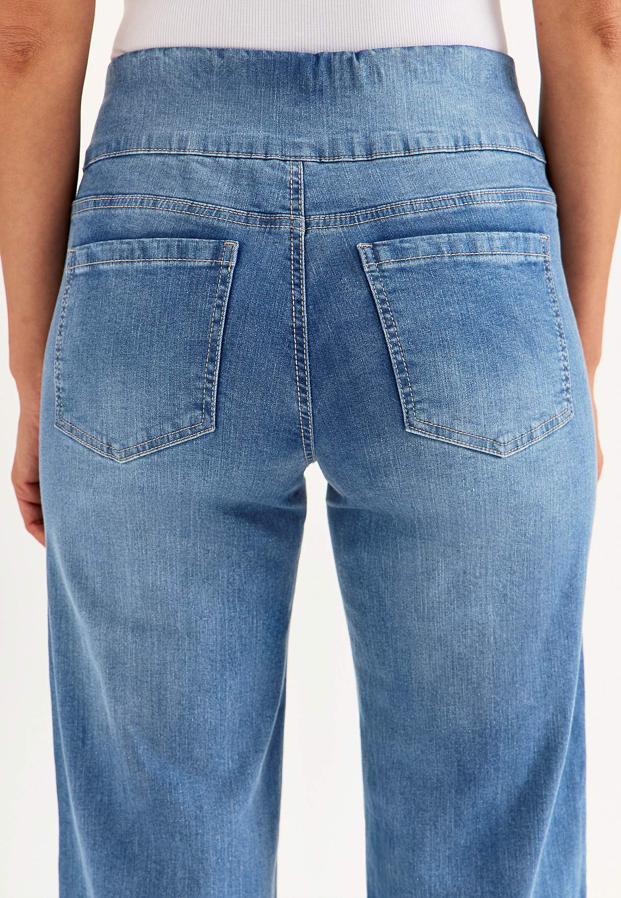Wijde enkellange jeans met hoge taille Elisa