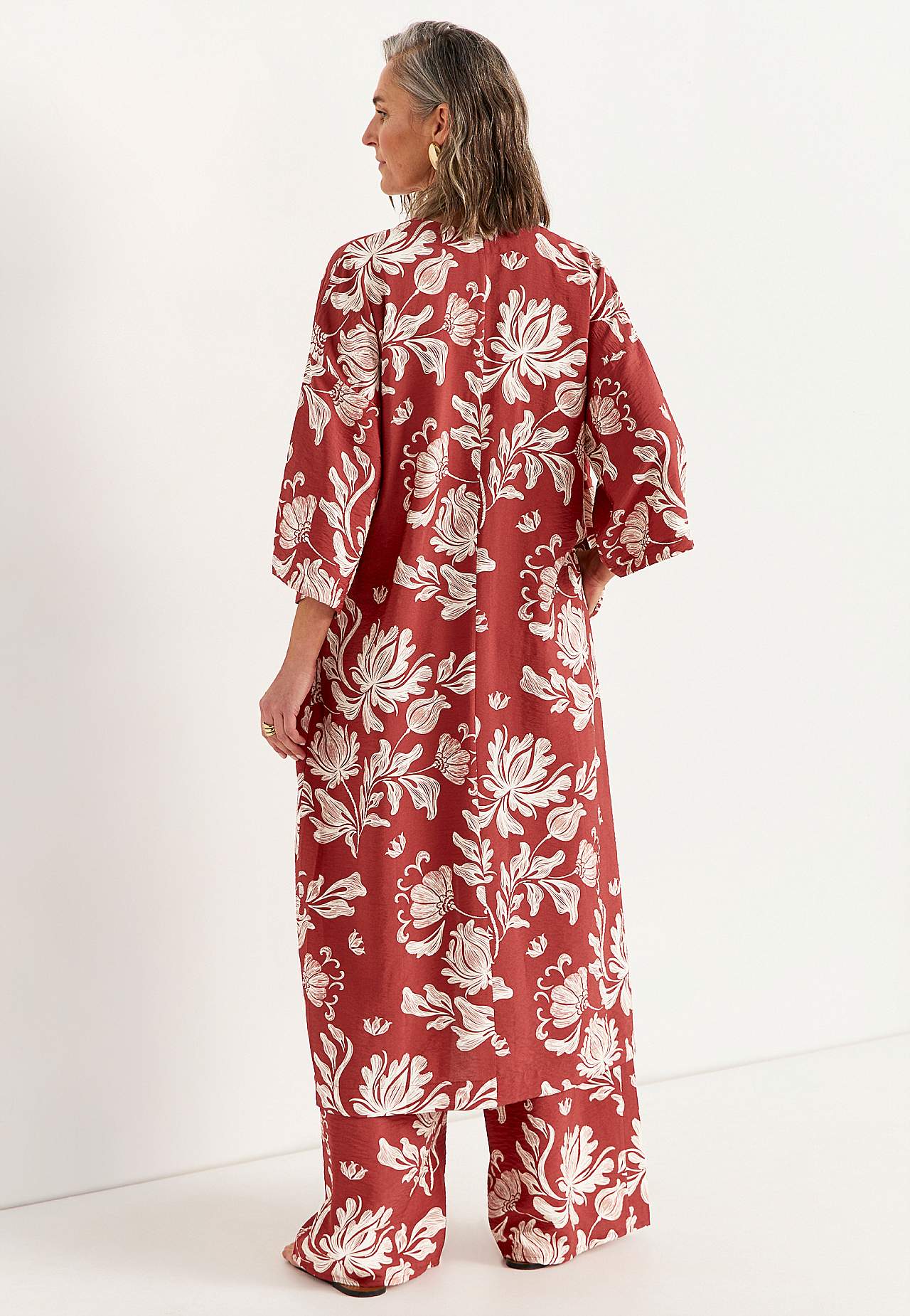 Open caftan met zakken