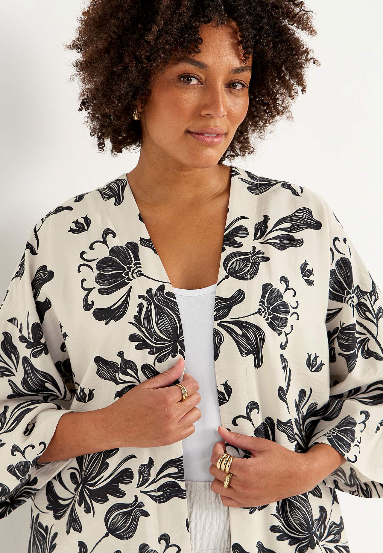 Open caftan met zakken