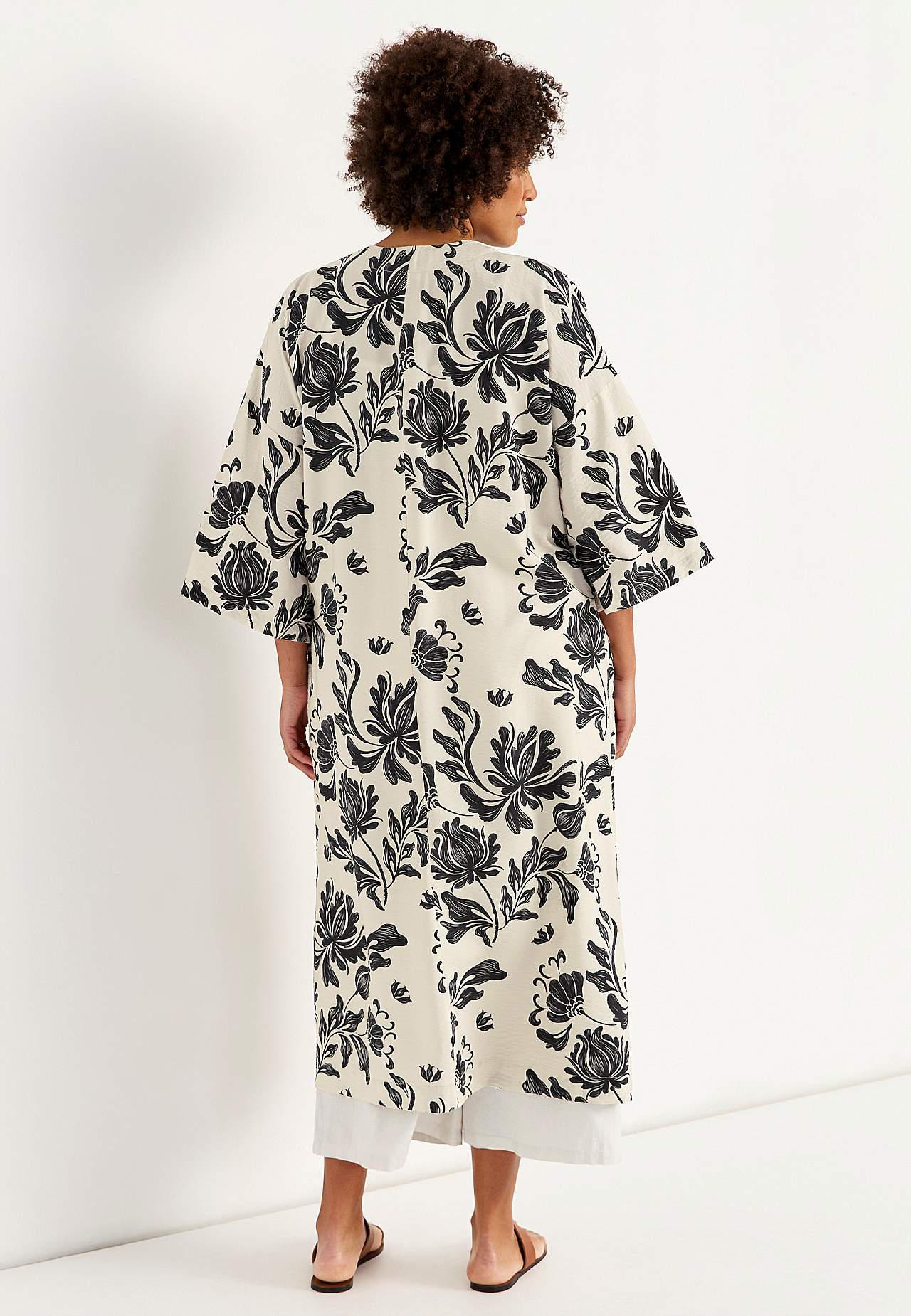 Open caftan met zakken