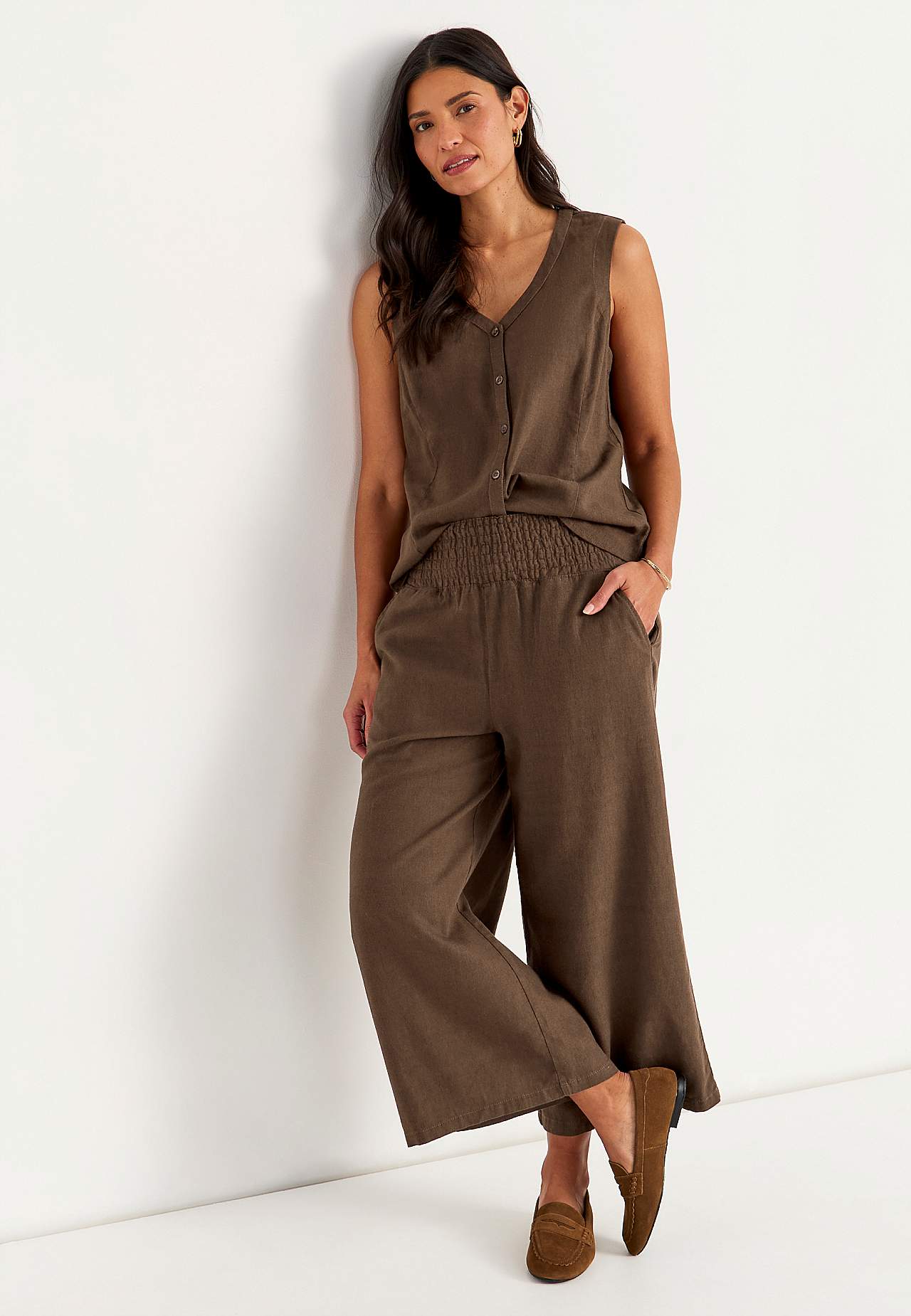 Mouwloze linnen blouse