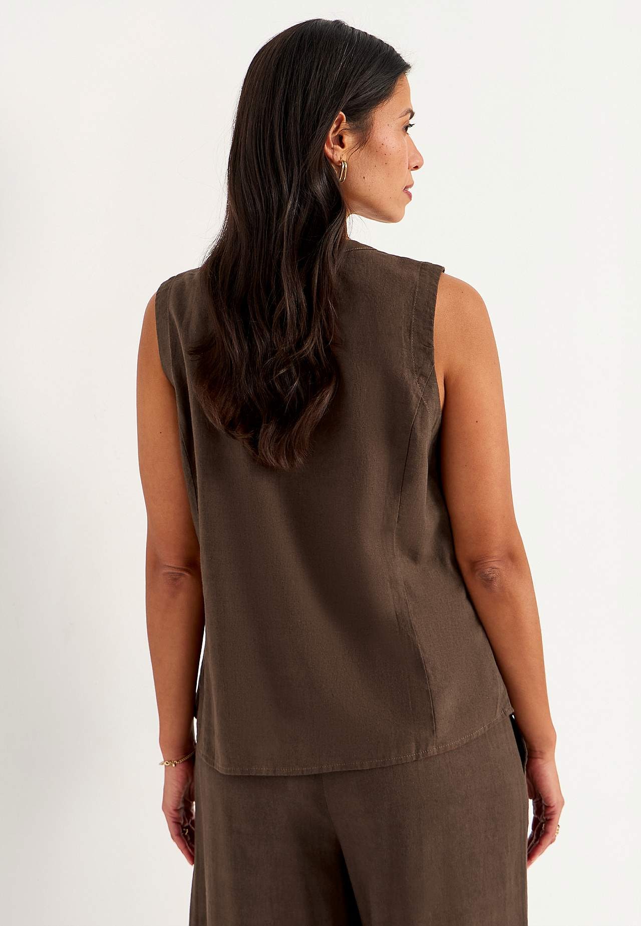 Mouwloze linnen blouse