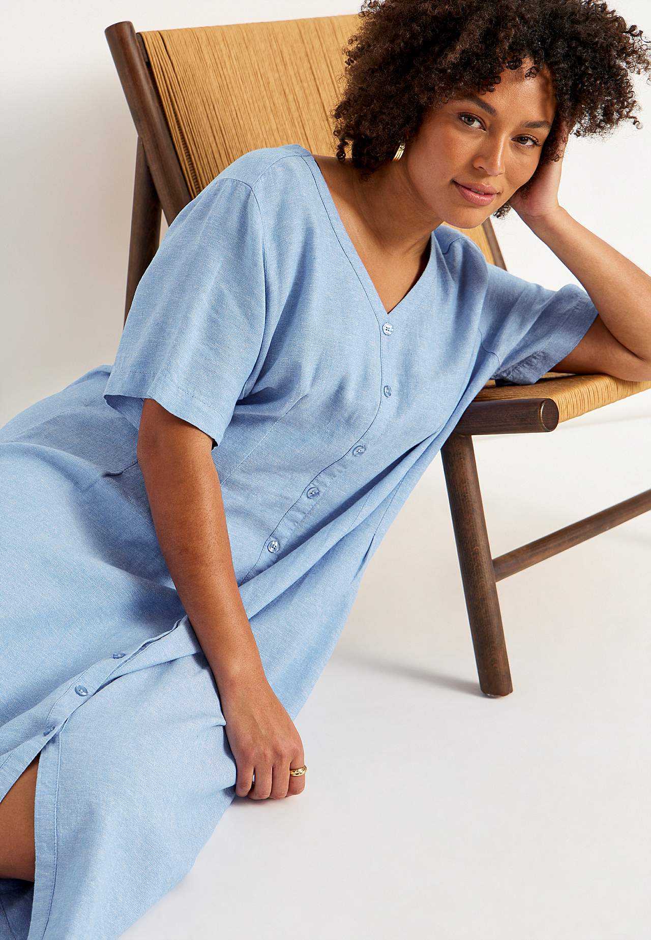 Linnen jurk met mooie breedte