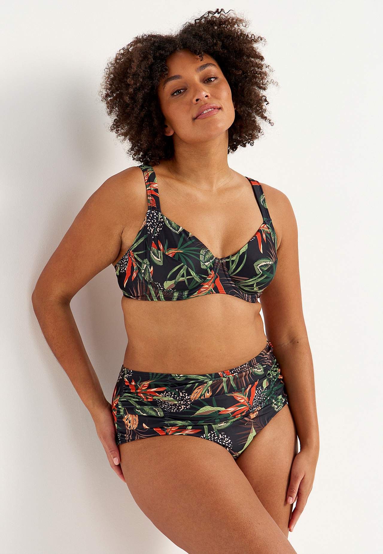 Bikinibroekje met patroon met hoge taille