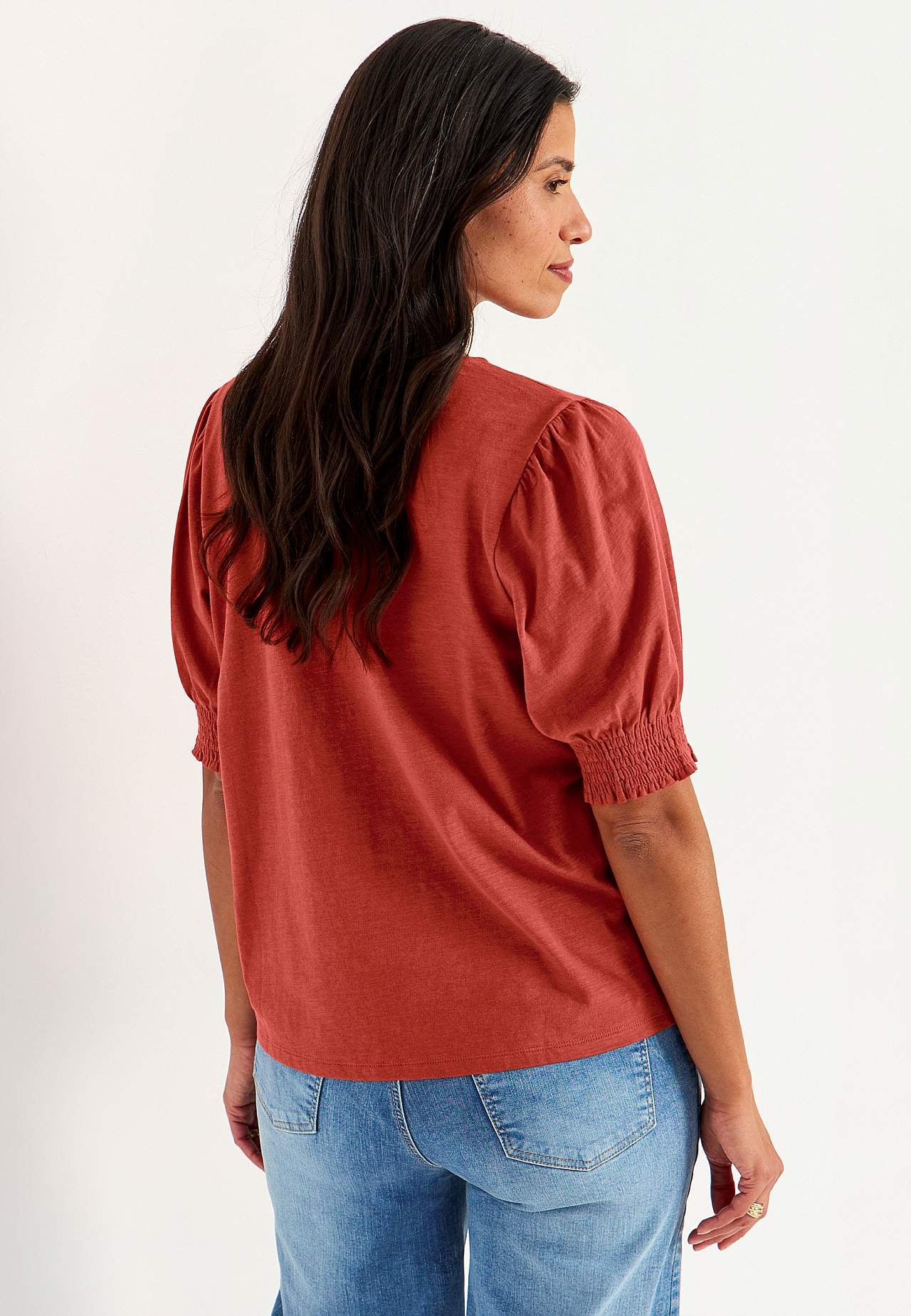 Jersey-topje met knoppen