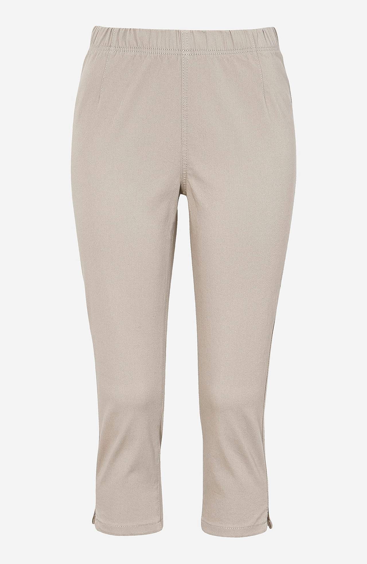Comfortabelle capri broek van katoenen keperstof