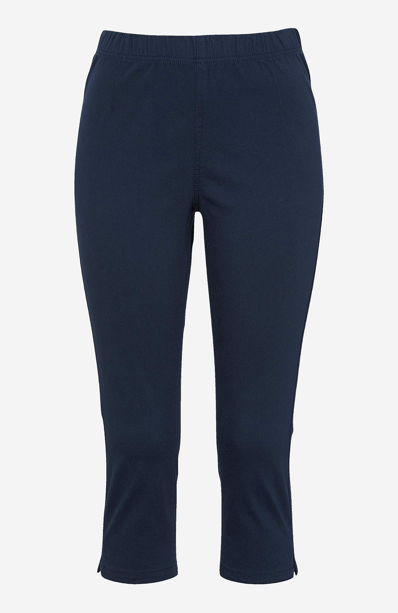 Comfortabelle capri broek van katoenen keperstof