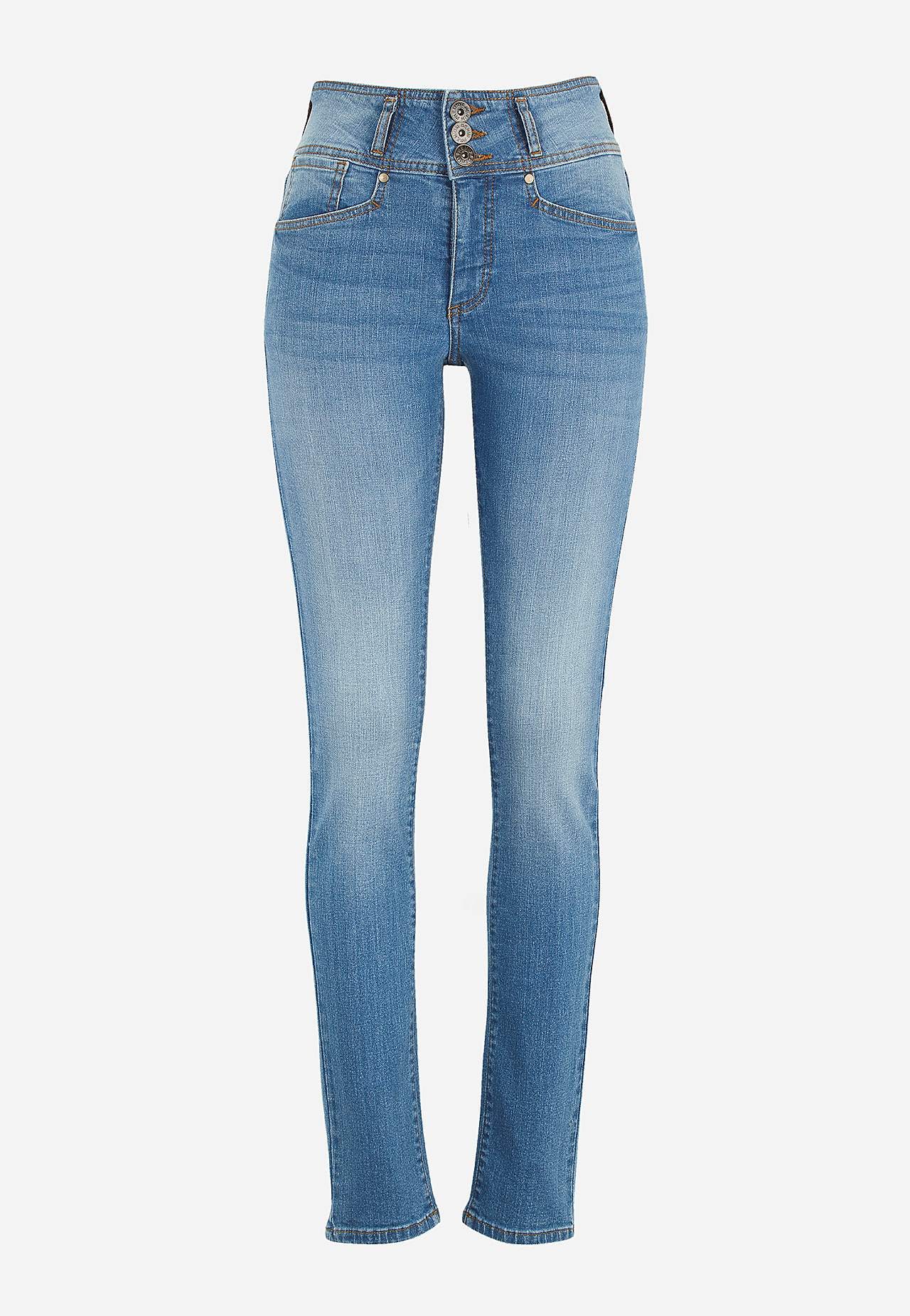 Rechte spijkerbroek met hoge taille
