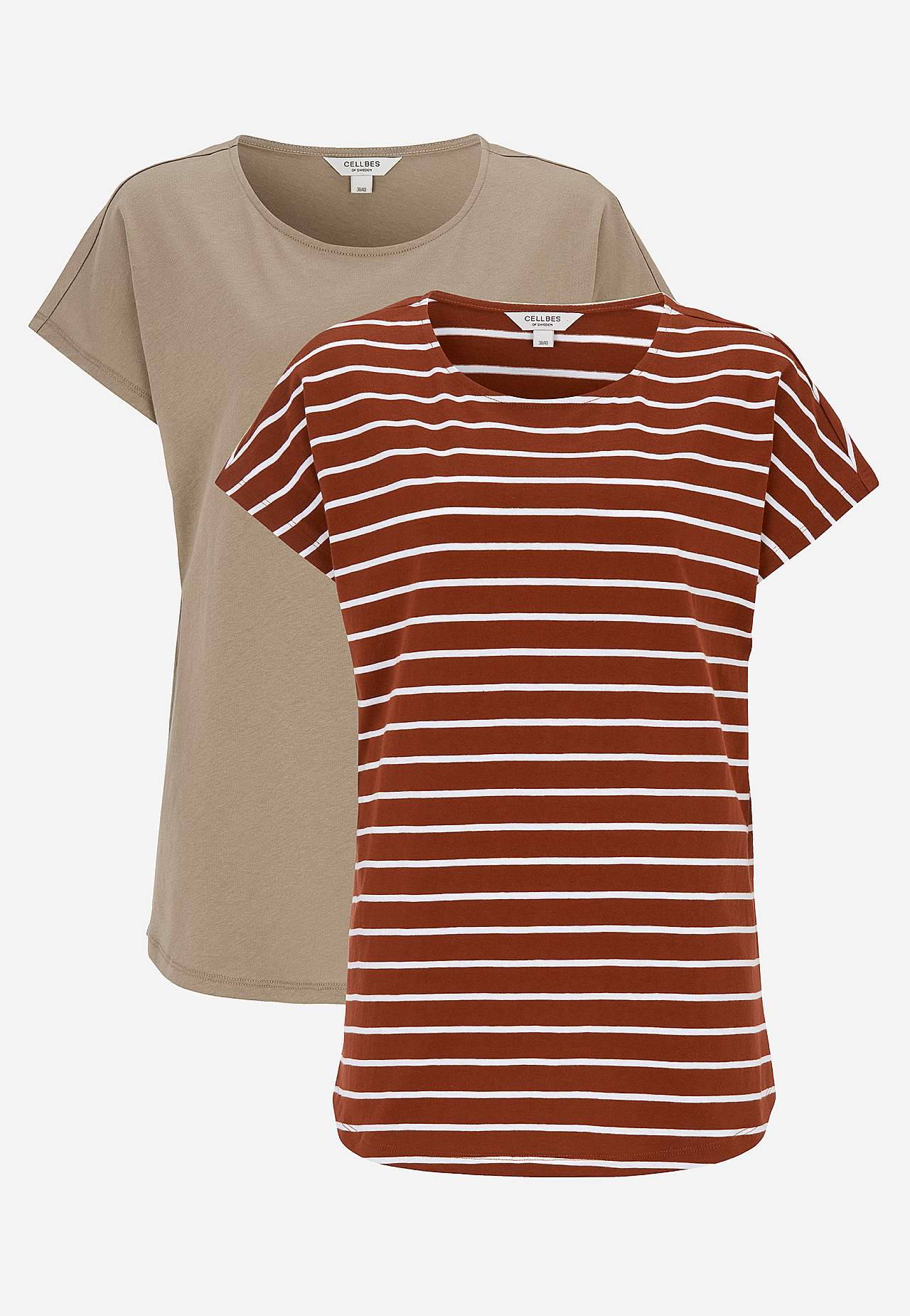 Jersey-topjes met kapmouwen Set van 2