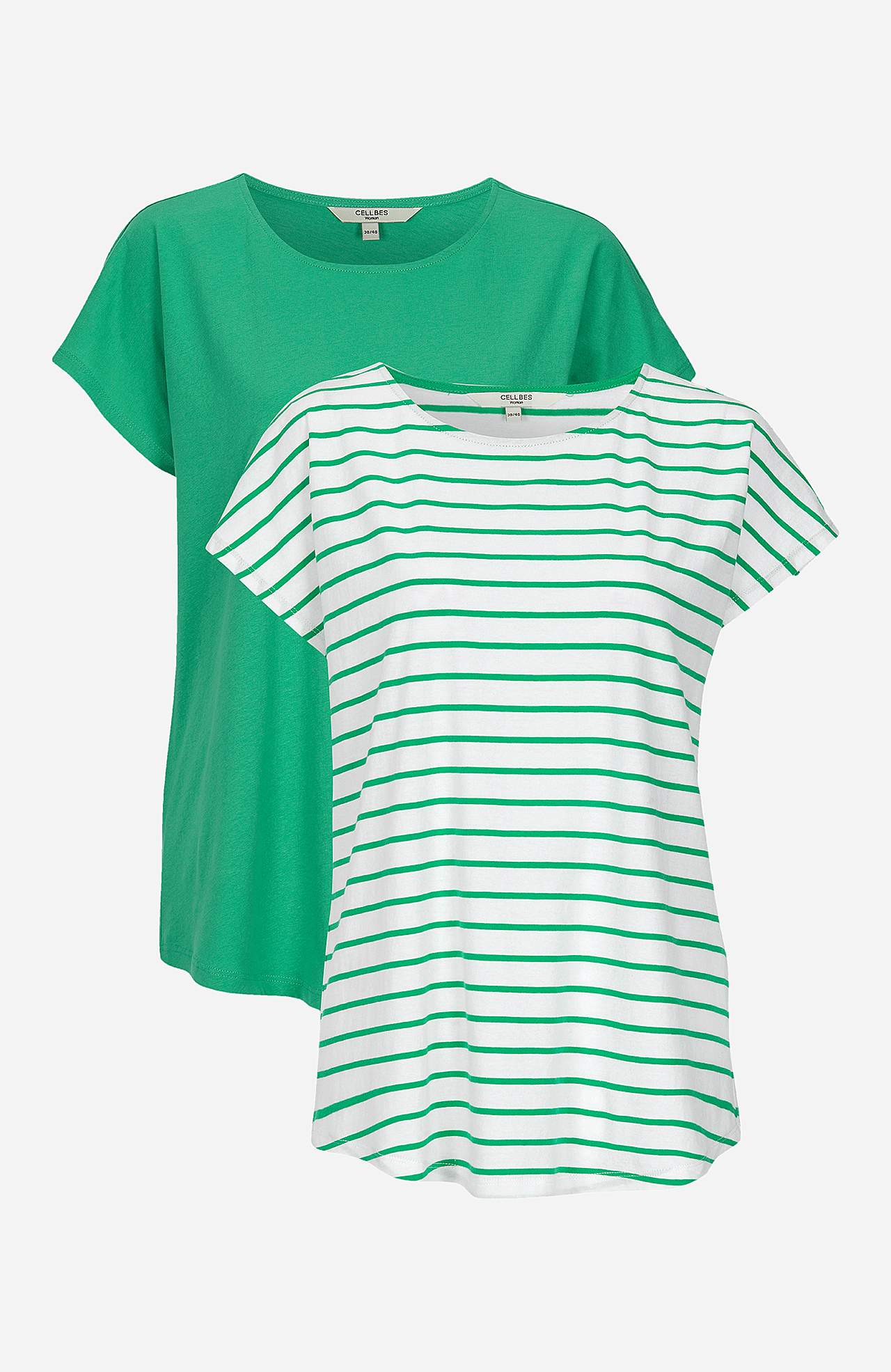 Jersey-topjes met kapmouwen Set van 2