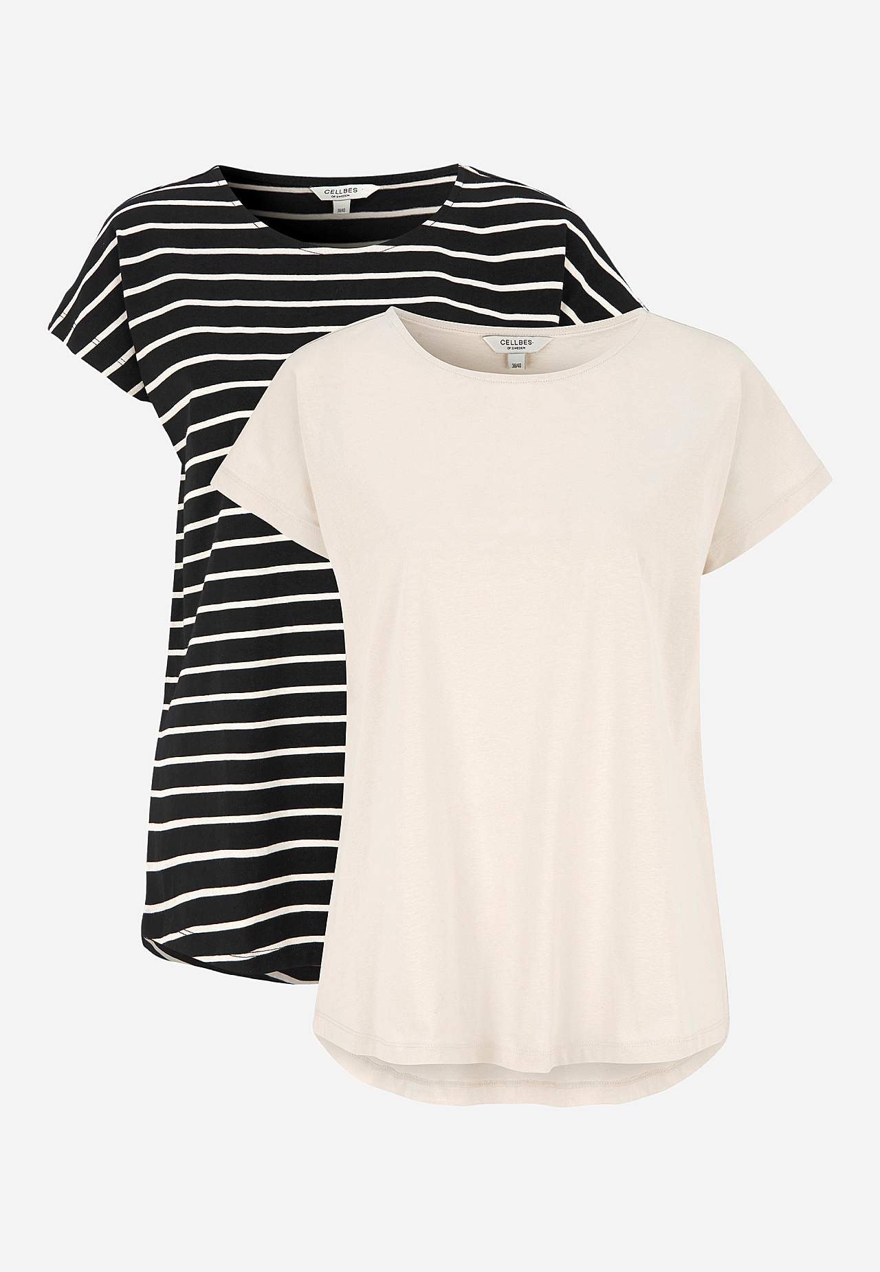 Jersey-topjes met kapmouwen Alma Set van 2