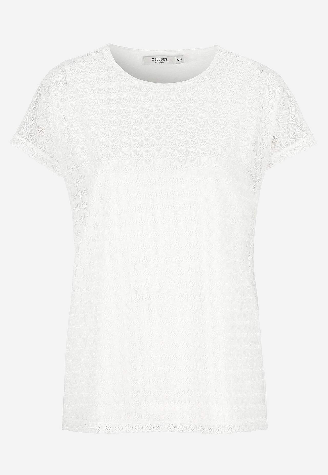 Jersey-topje met prachtig gatenpatroon