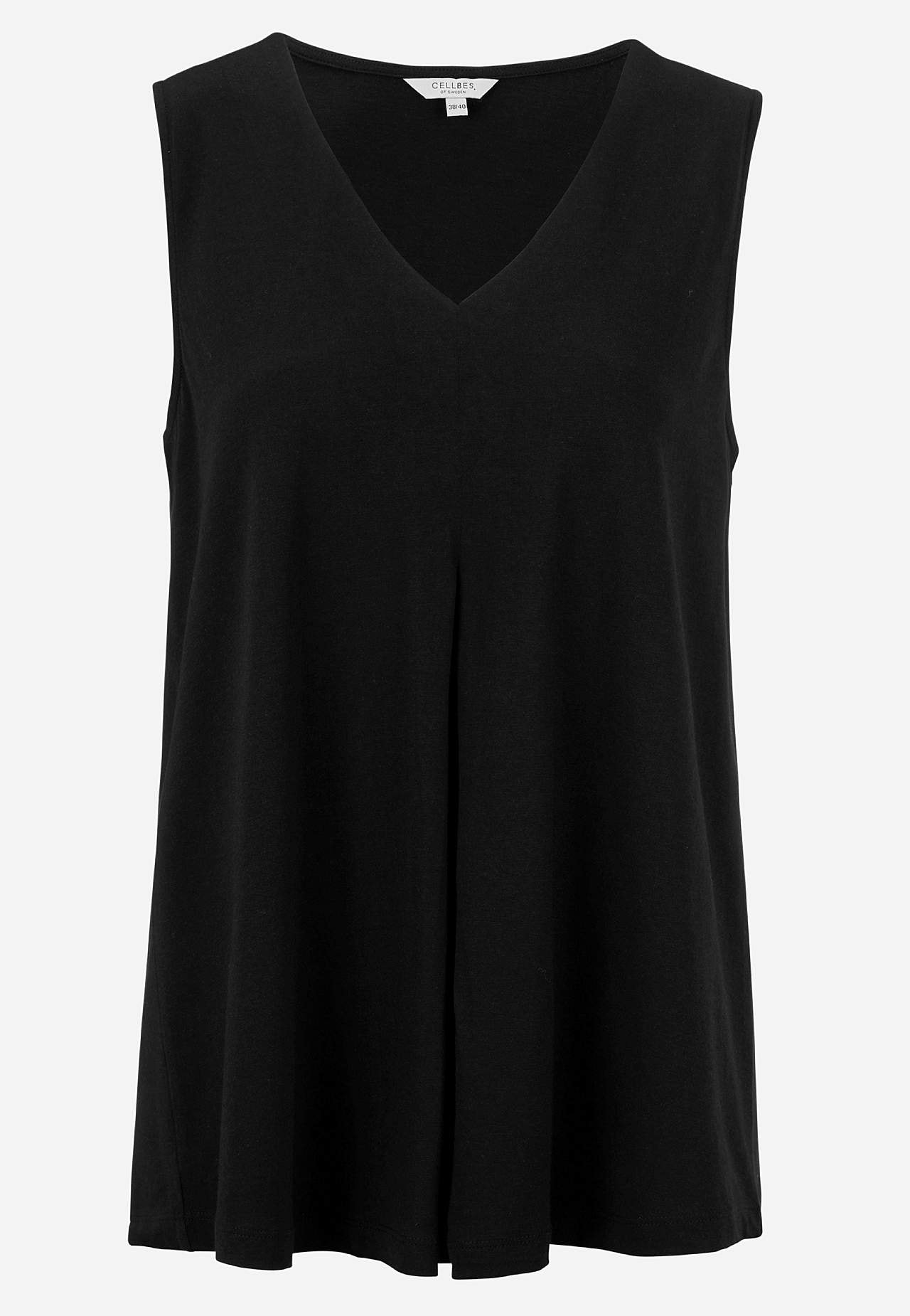 Mouwloos jersey-topje met v-halslijn