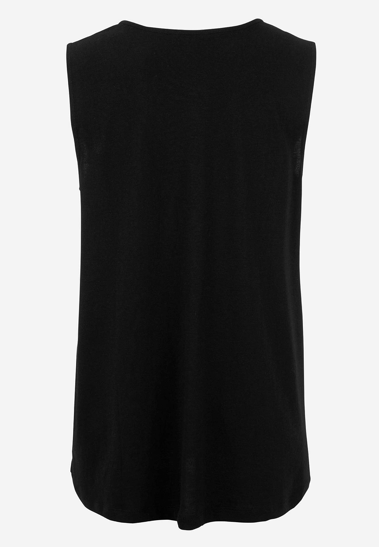 Mouwloos jersey-topje met v-halslijn