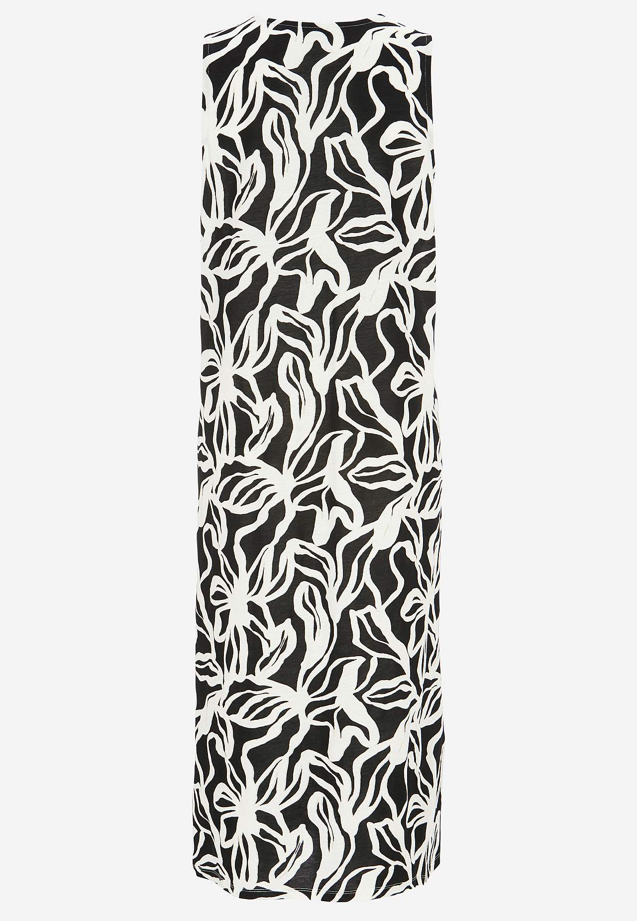 Mouwloze jerseyjurk met een v-hals