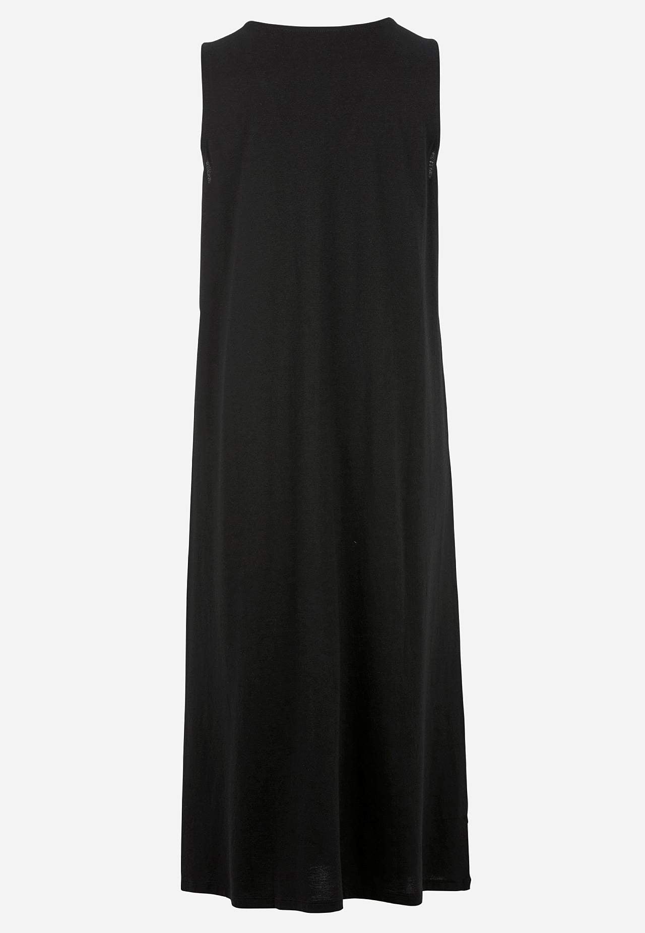 Mouwloze jerseyjurk met een v-hals