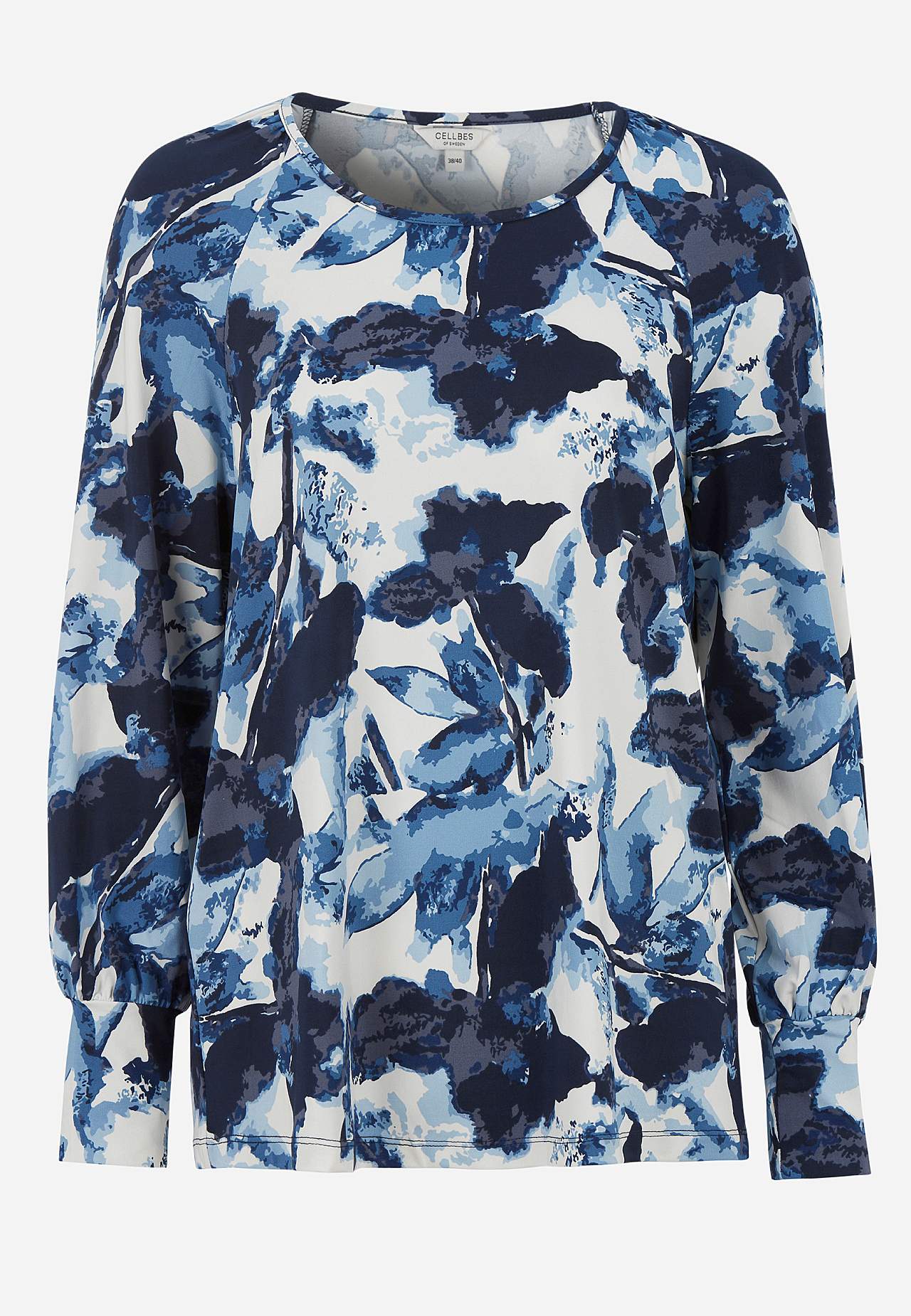 Jersey-topje met patroon met brede manchetten