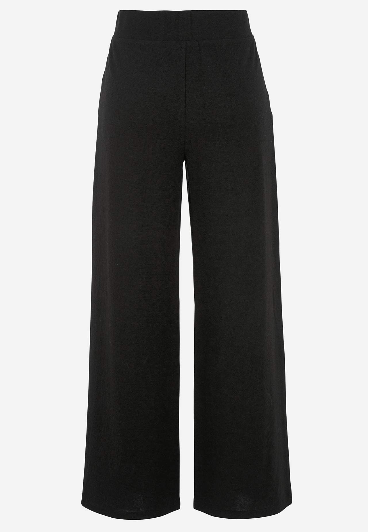 Wijde jersey broek met zakken