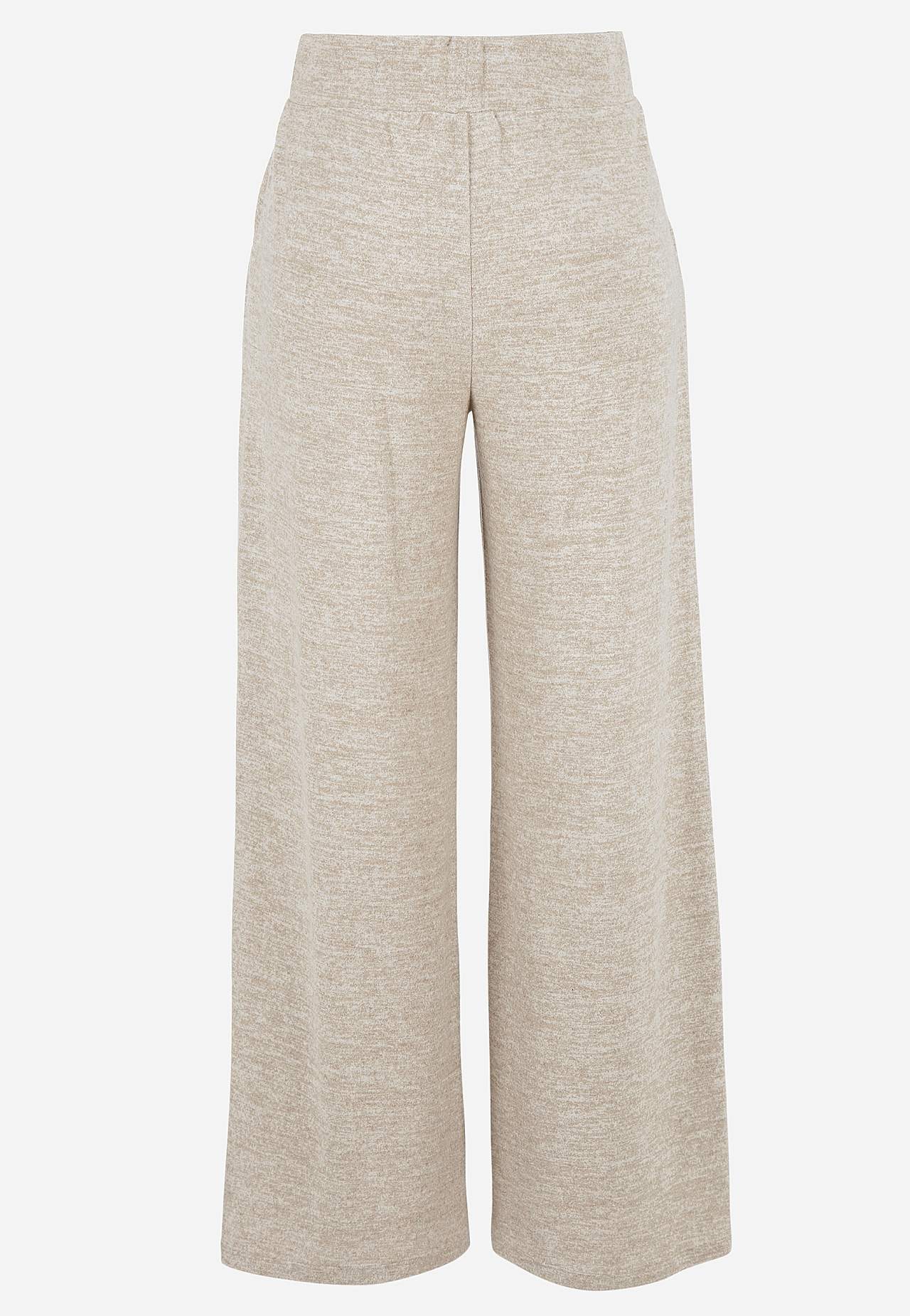 Wijde jersey broek met zakken