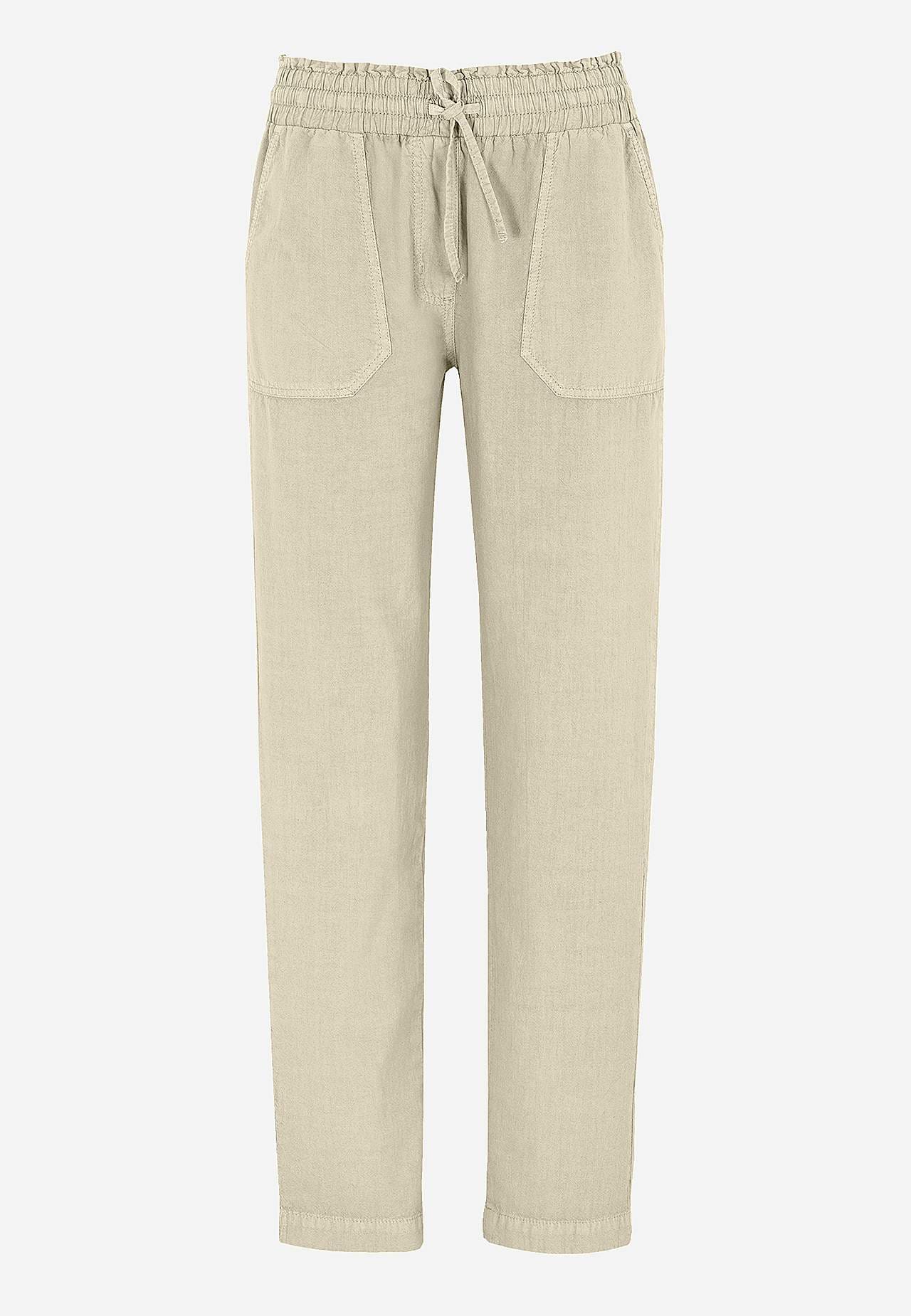 Lange broek van gewassen katoen