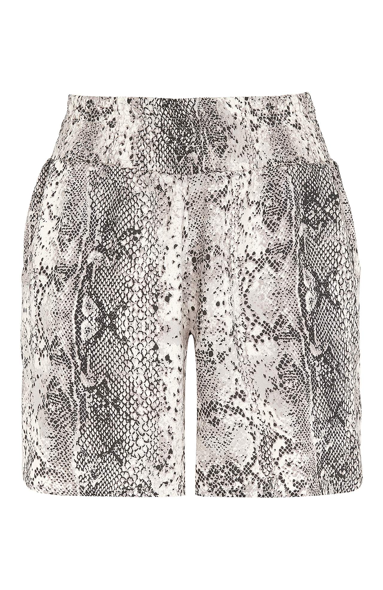 Shorts met brede tailleband met smockdetails