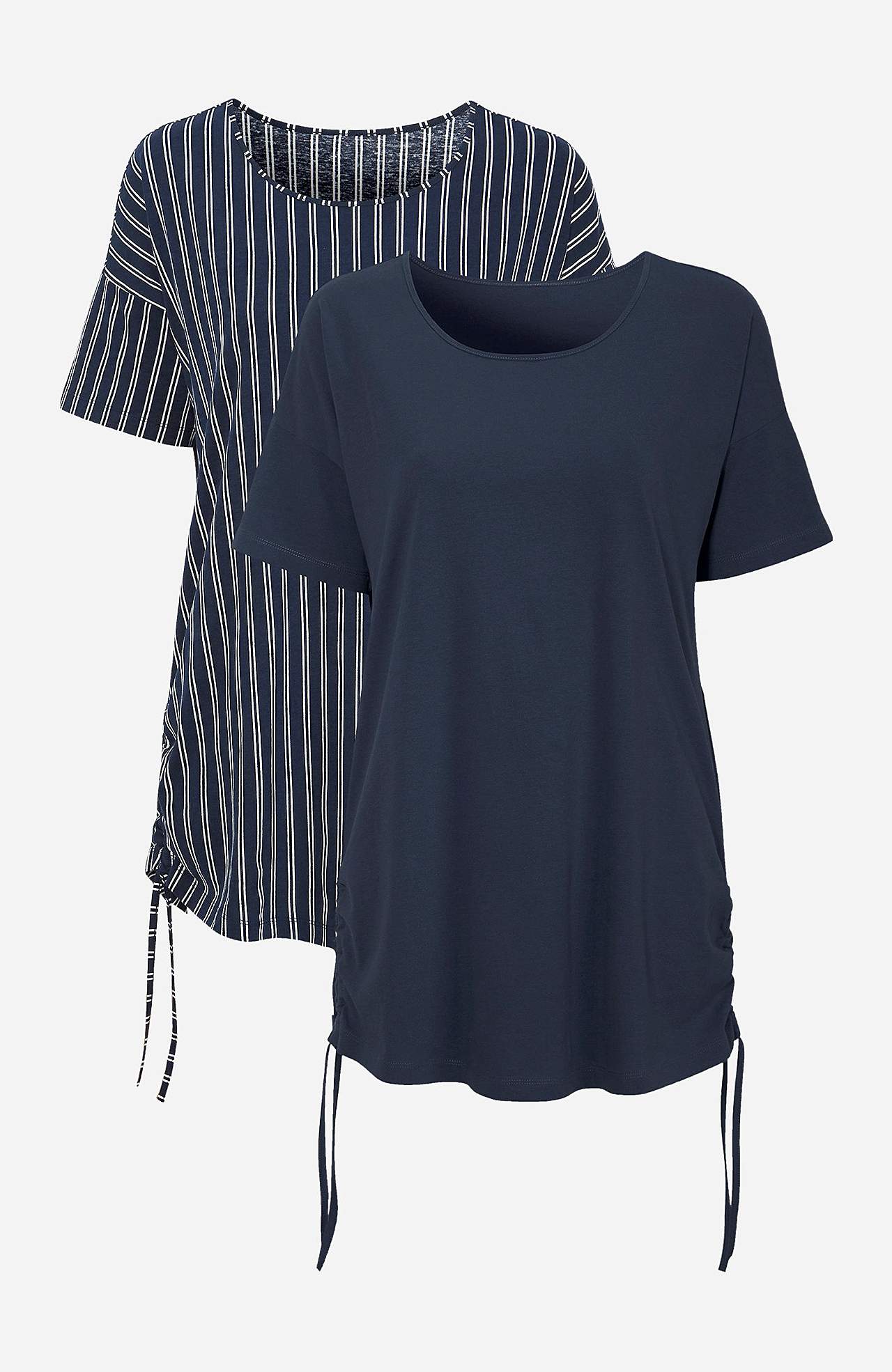 Top in een lang model, met korte mouwen Set van 2