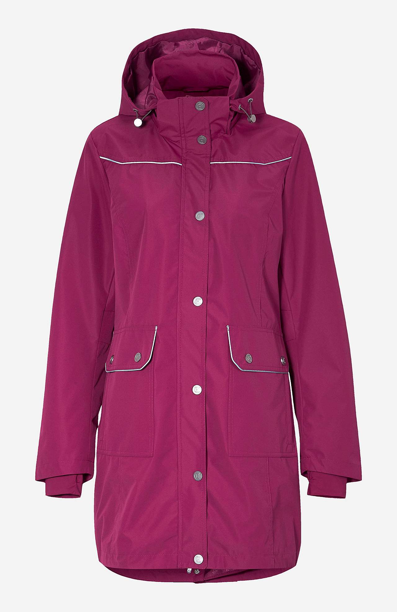 Lange jas met reflecterende details