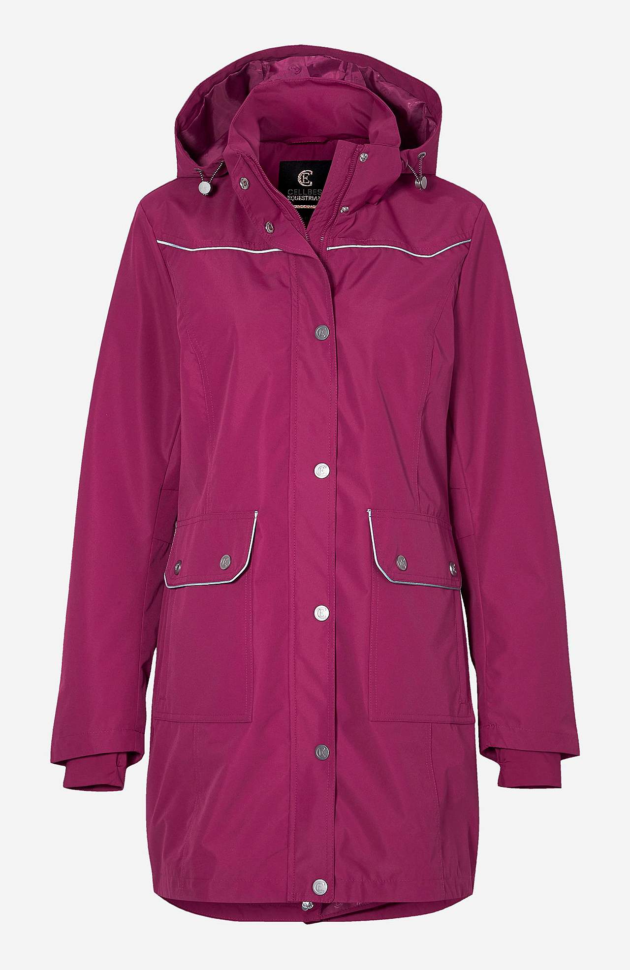 Lange jas met reflecterende details