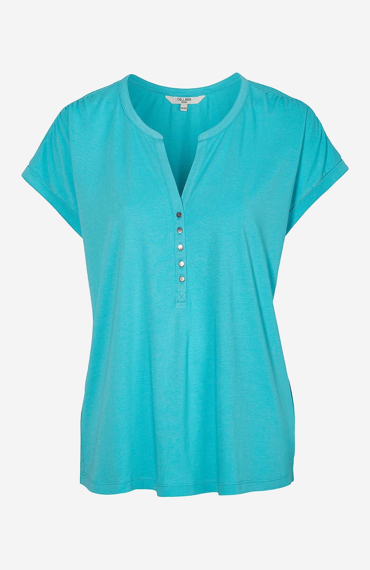 Jersey-topje met metalen knoppen